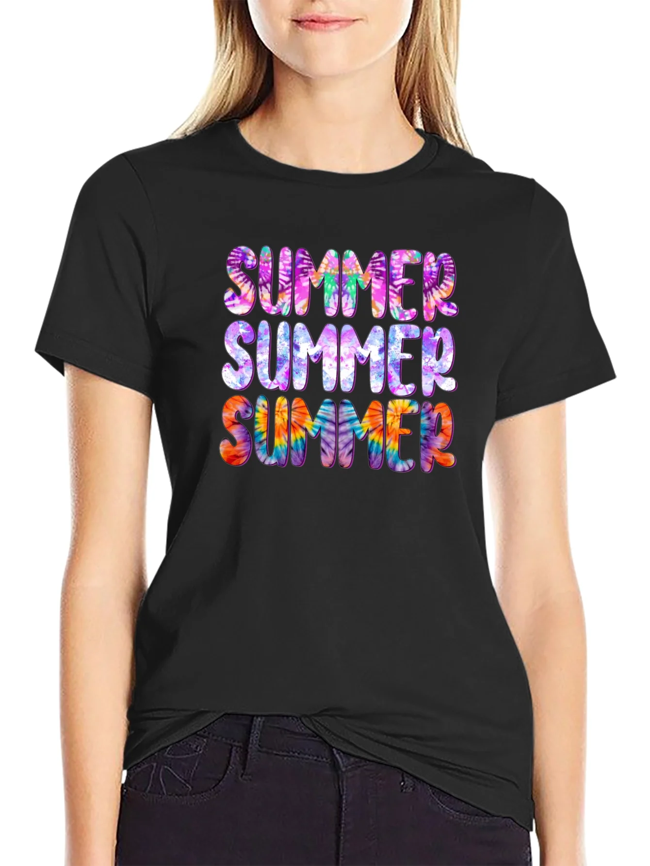 Camiseta Negra Summer Tie-Dye Verano