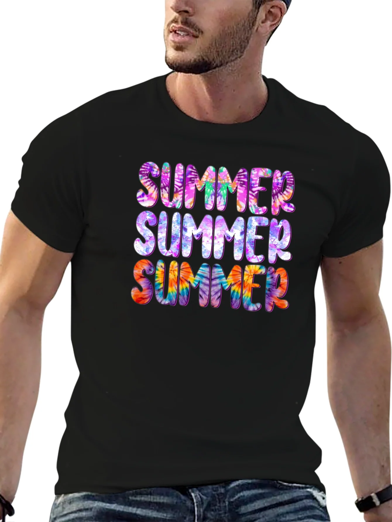 Camiseta Negra Summer Tie-Dye Verano