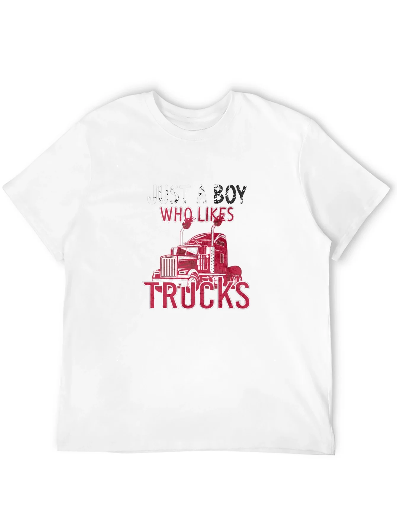 Camiseta Negra: Just A Boy Who Likes Trucks
