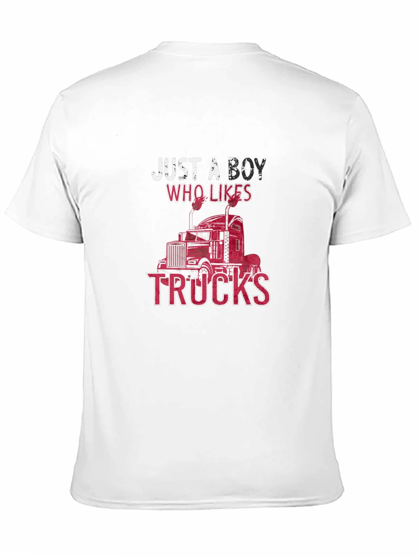 Camiseta Negra: Just A Boy Who Likes Trucks