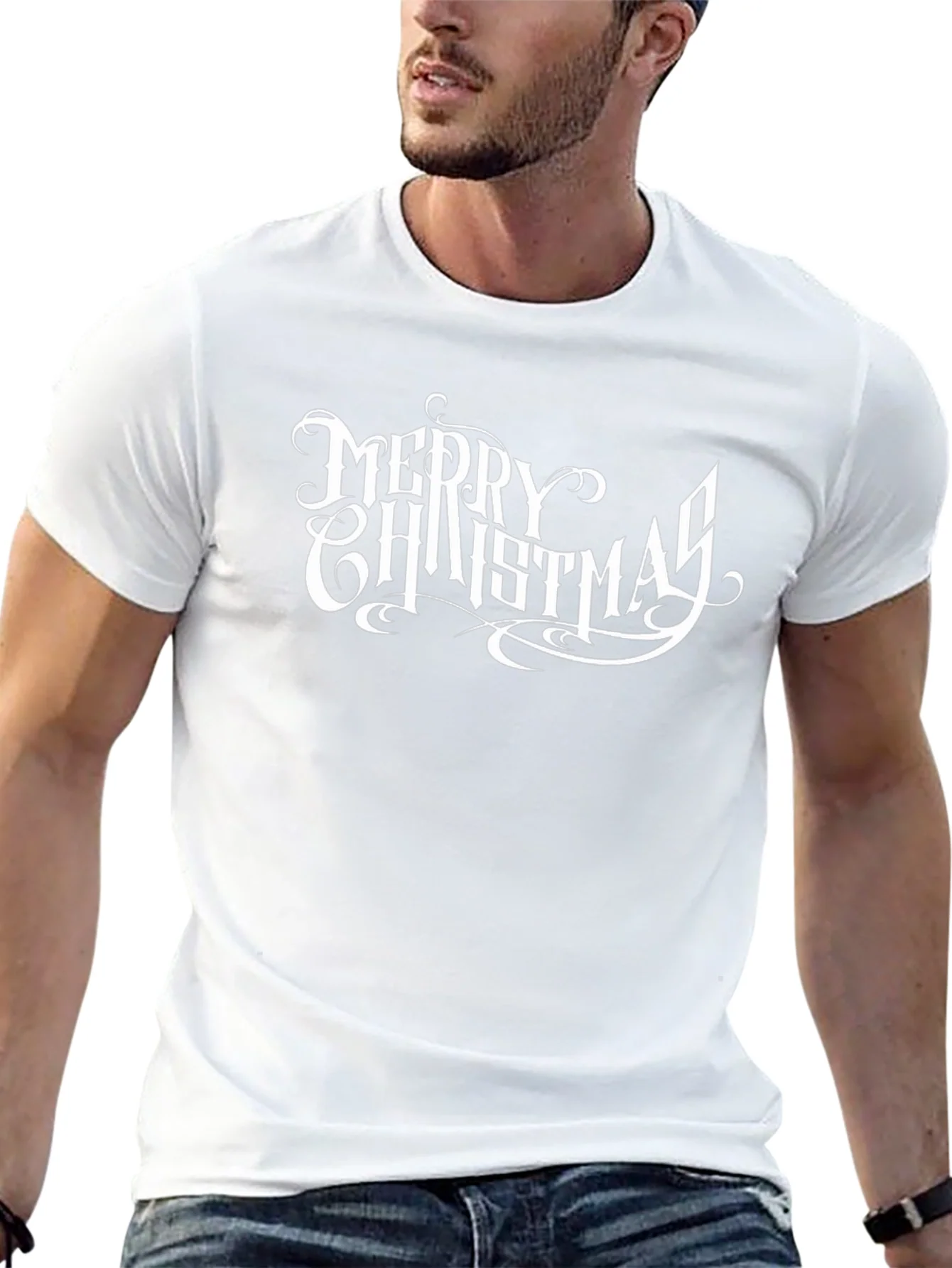 Camiseta Negra Feliz Navidad Dise?o Elegante