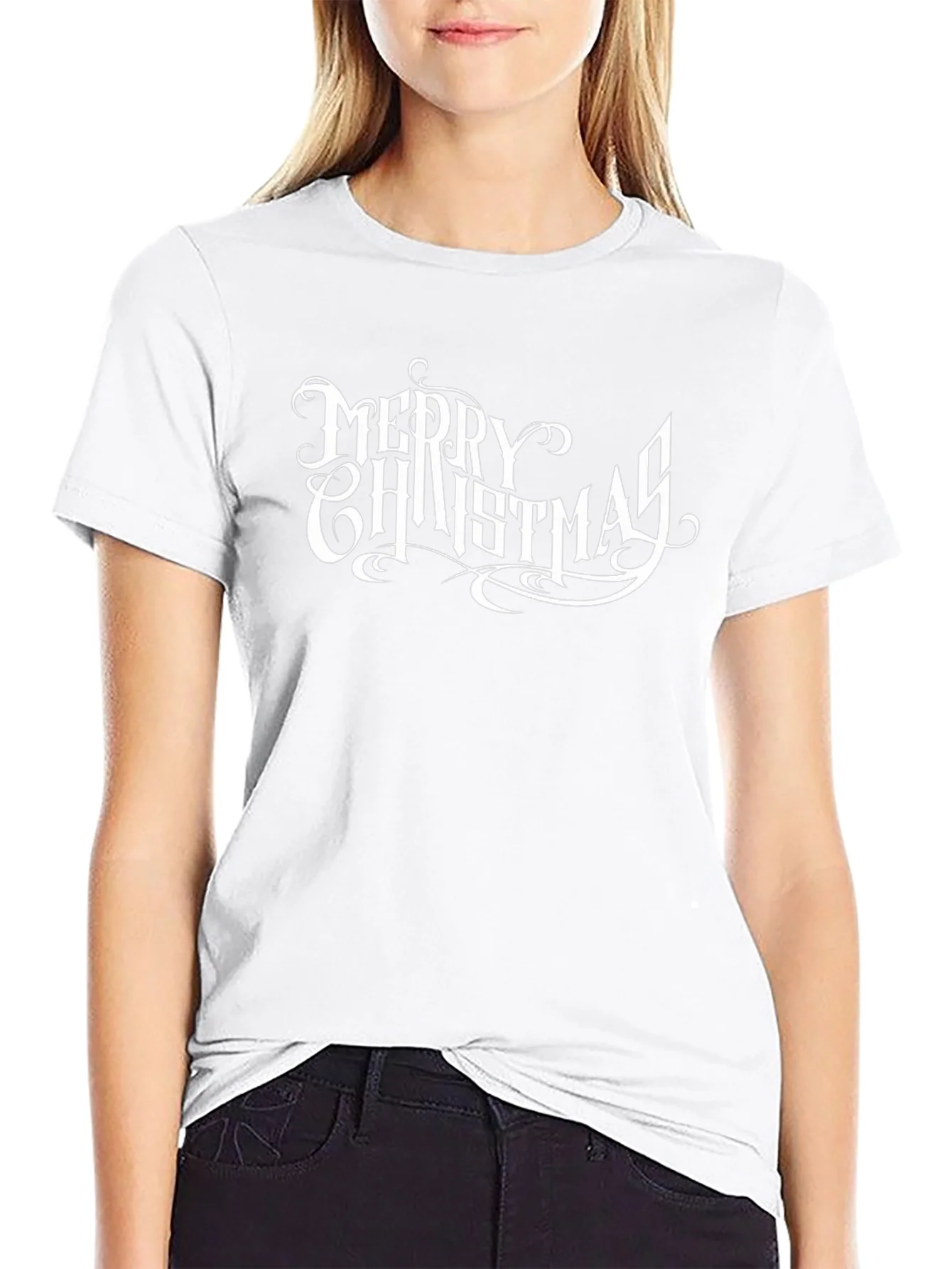 Camiseta Negra Feliz Navidad Dise?o Elegante