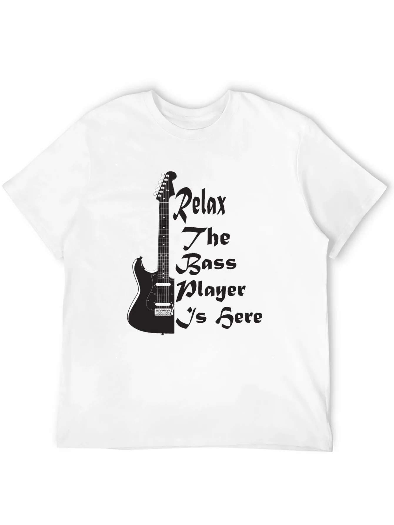 Rebbecca Relax Bass Player Black Graphic Tee