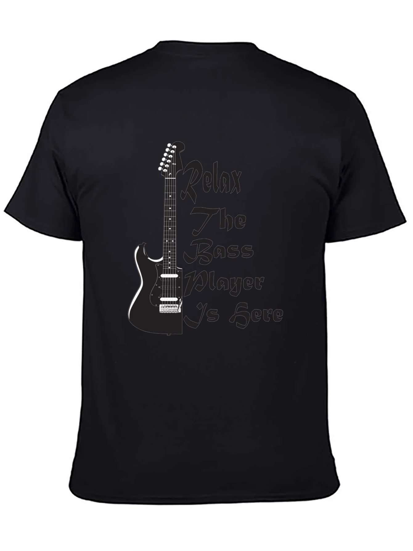 Rebbecca Relax Bass Player Black Graphic Tee