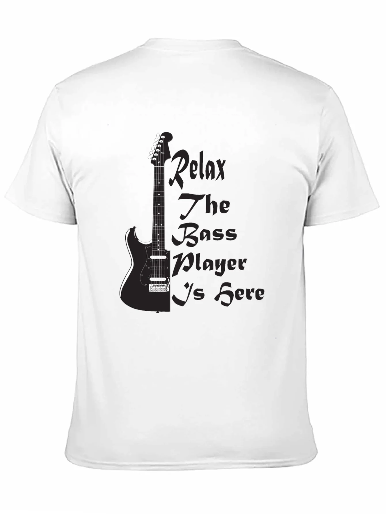 Rebbecca Relax Bass Player Black Graphic Tee