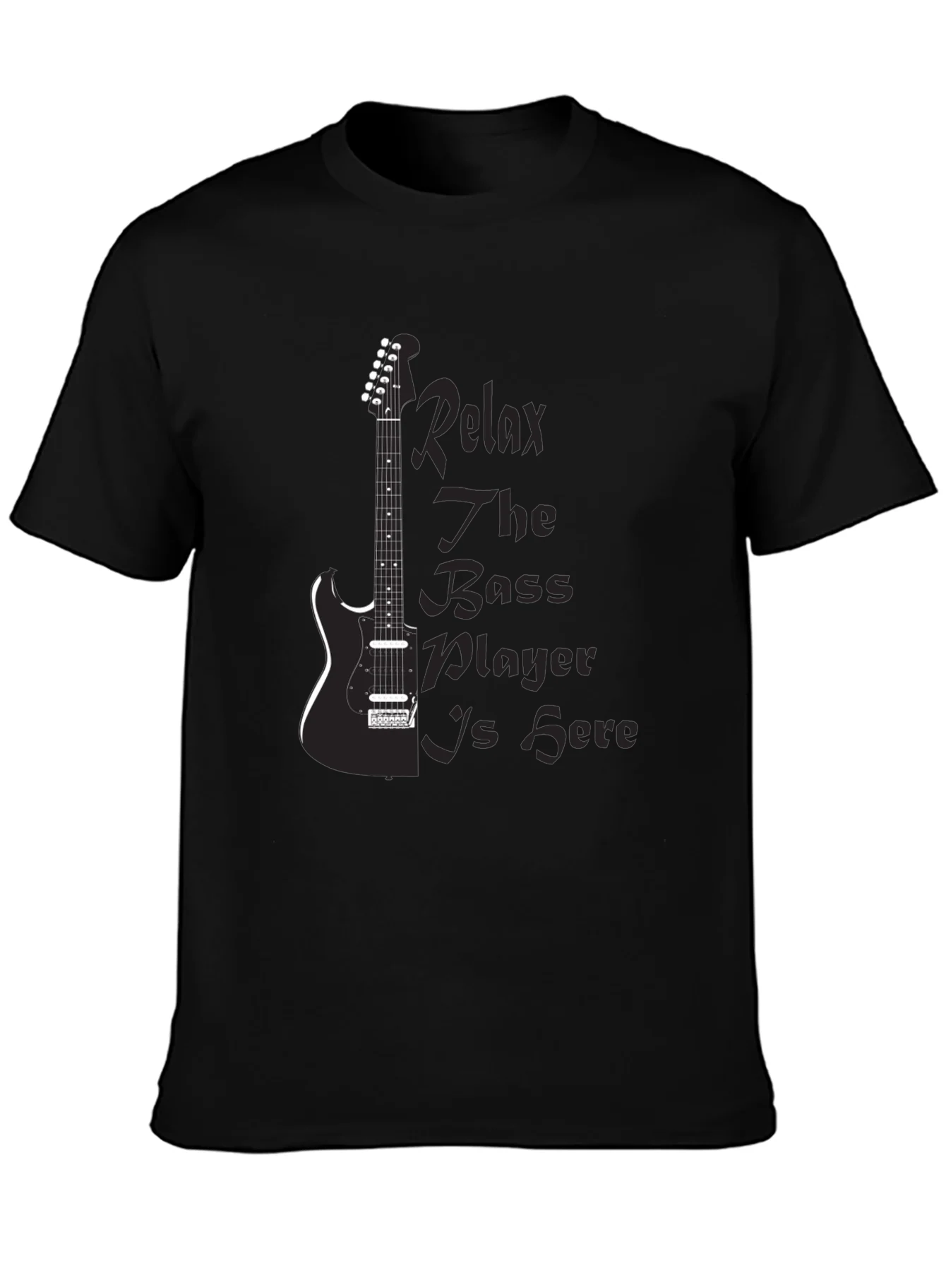 Rebbecca Relax Bass Player Black Graphic Tee
