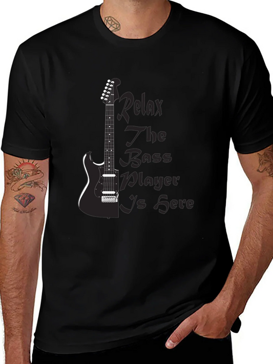 Rebbecca Relax Bass Player Black Graphic Tee