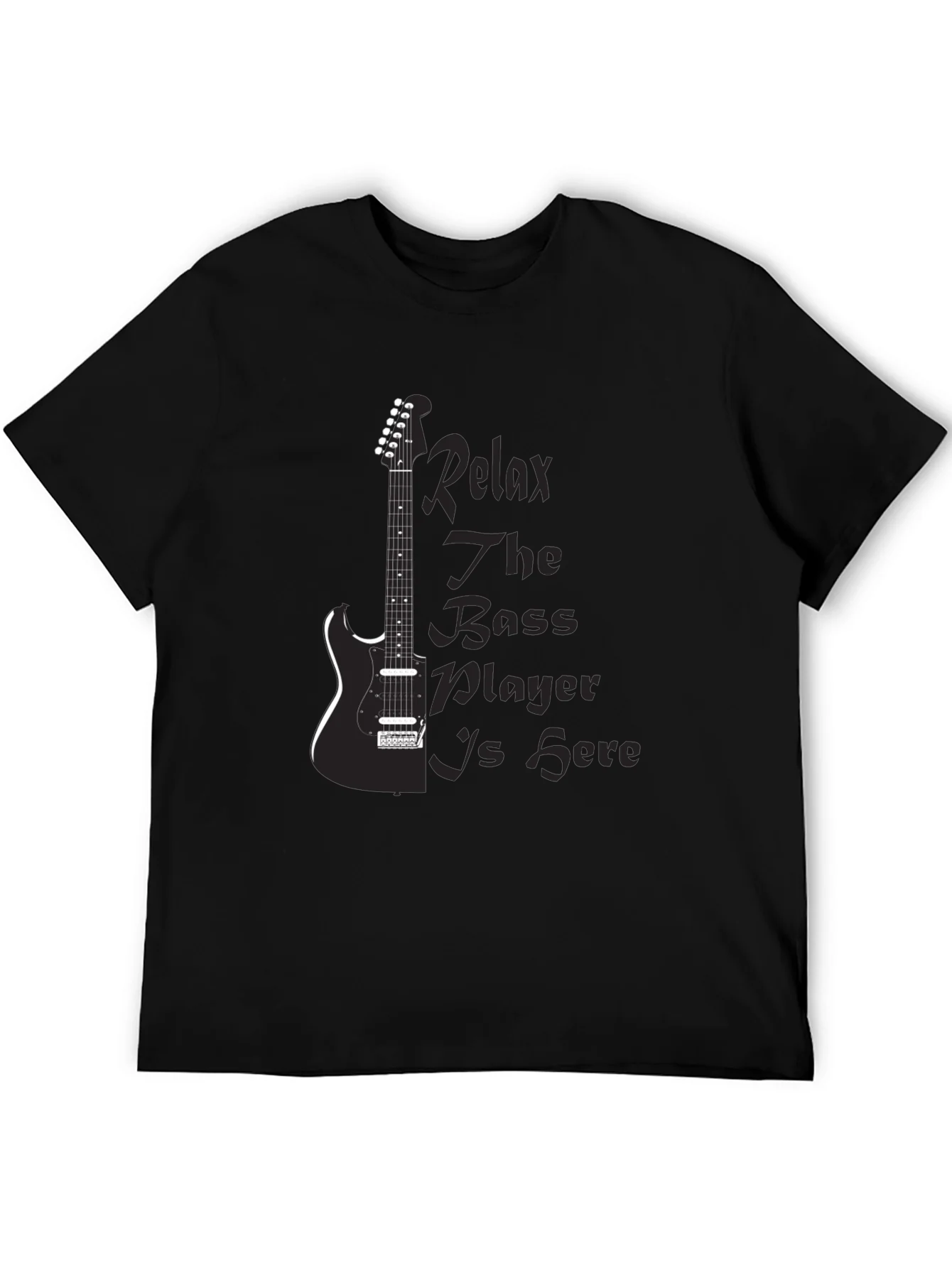 Rebbecca Relax Bass Player Black Graphic Tee
