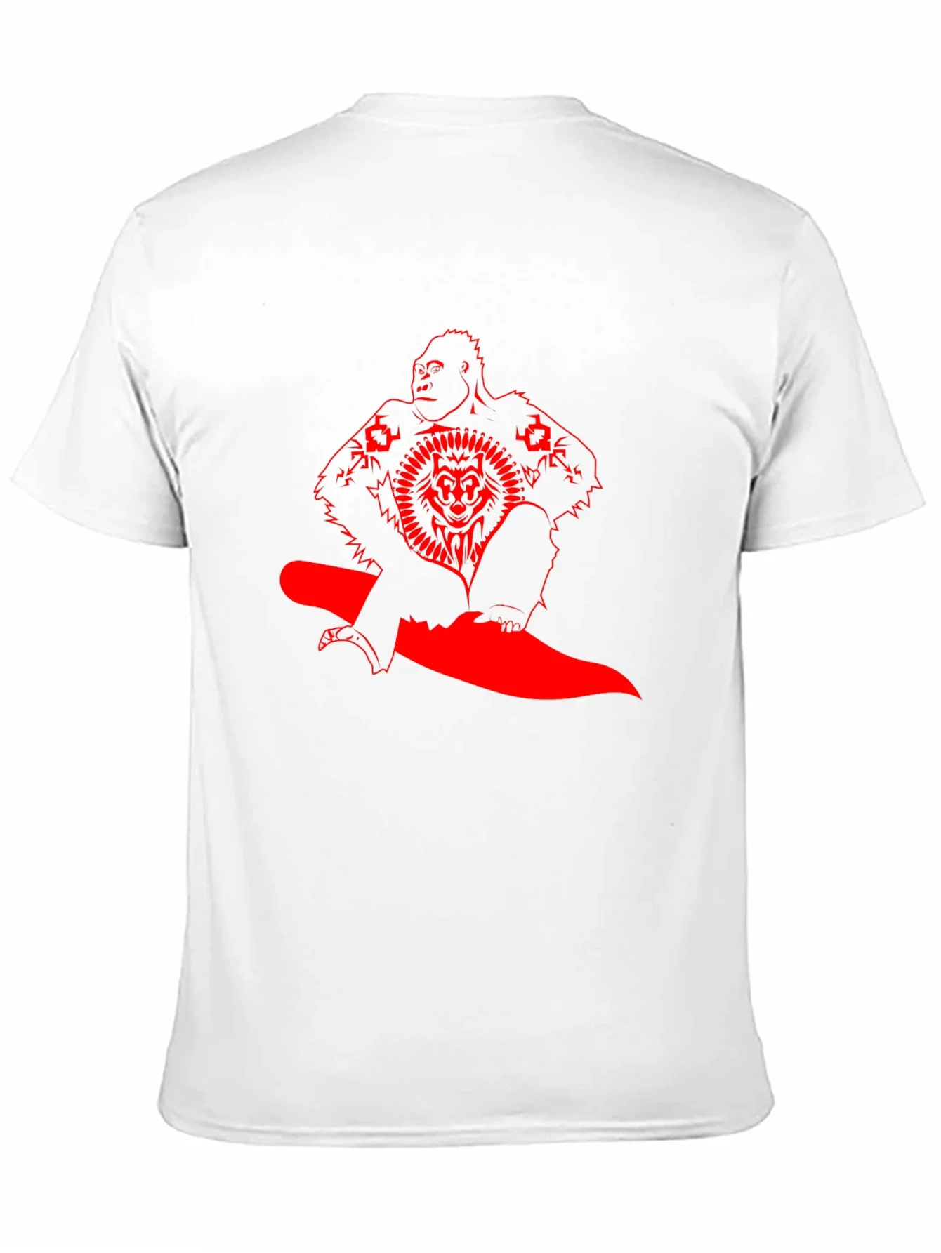 Camiseta Negra con Dise?o Gr¨¢fico Rojo