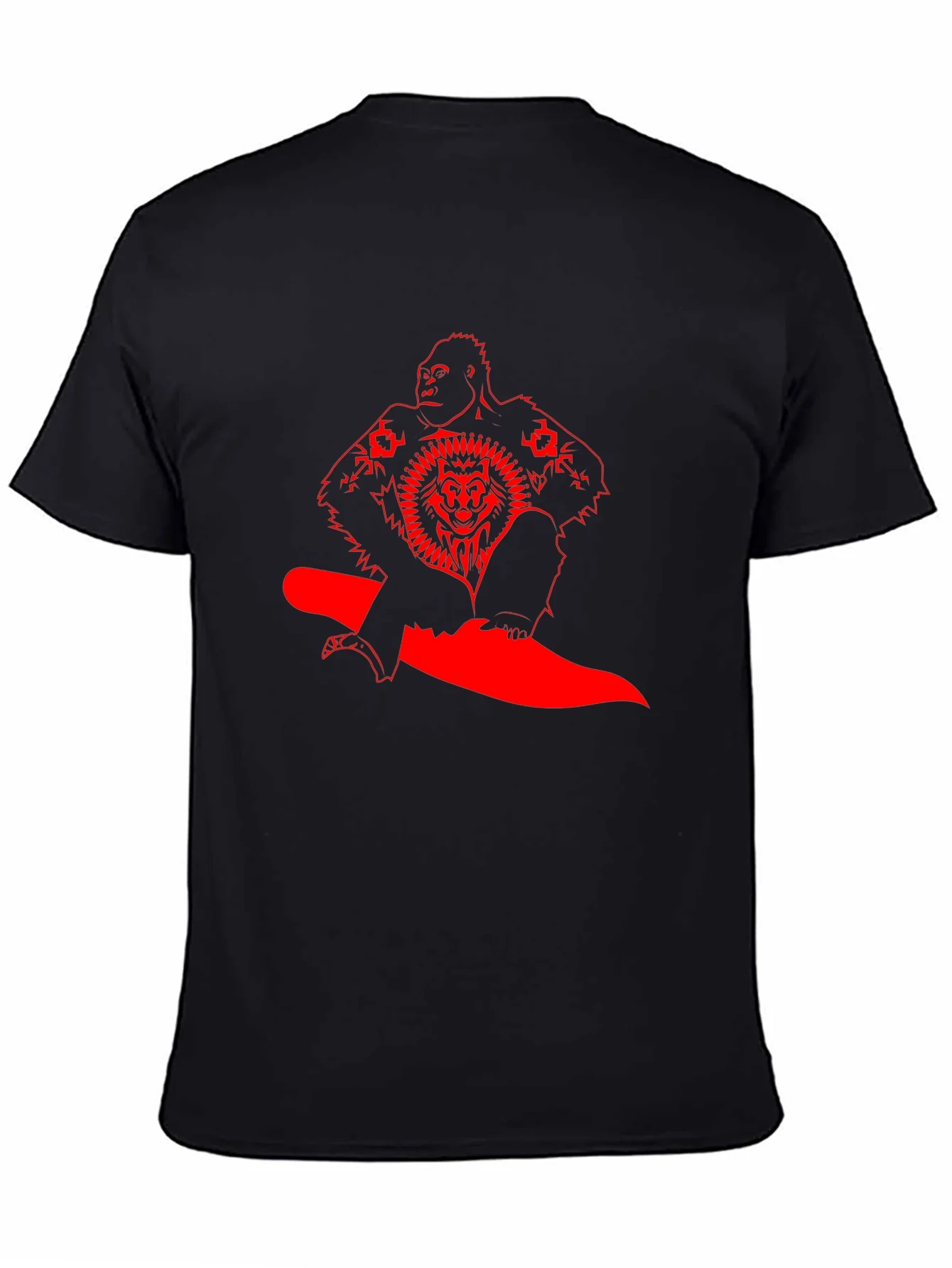 Camiseta Negra con Dise?o Gr¨¢fico Rojo