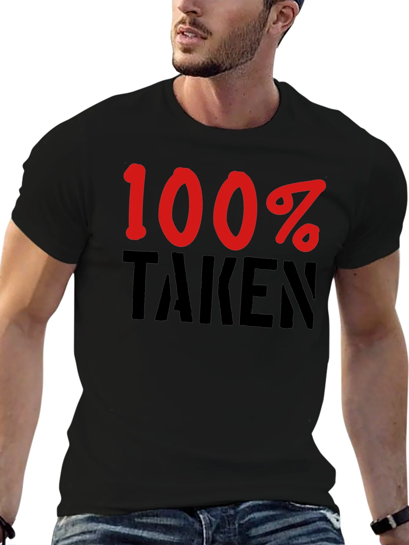 Camiseta Negra 100% Taken - Para Enamorados