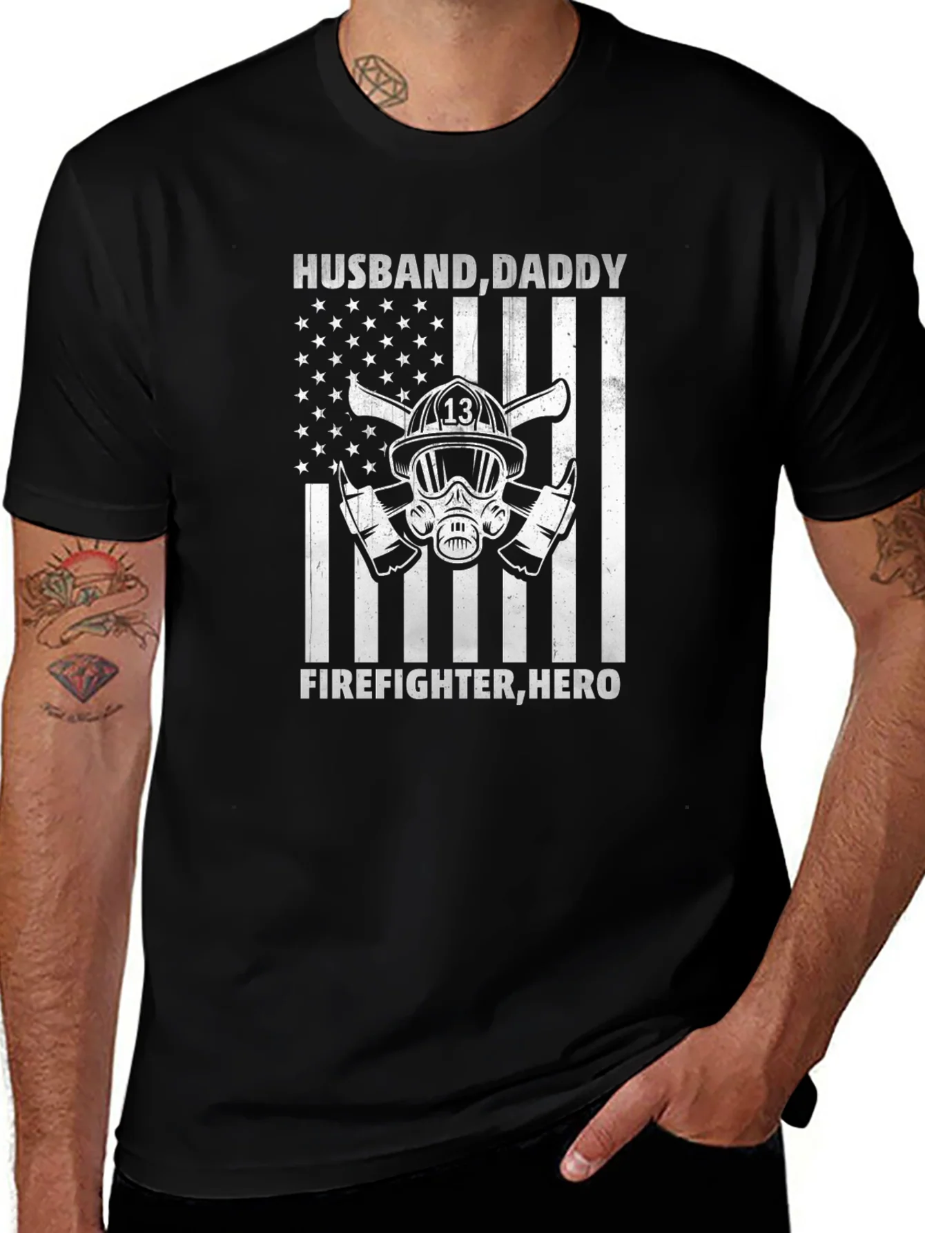 Camiseta Hombre: H¨¦roe Bombero - Pap¨¢ y Esposo