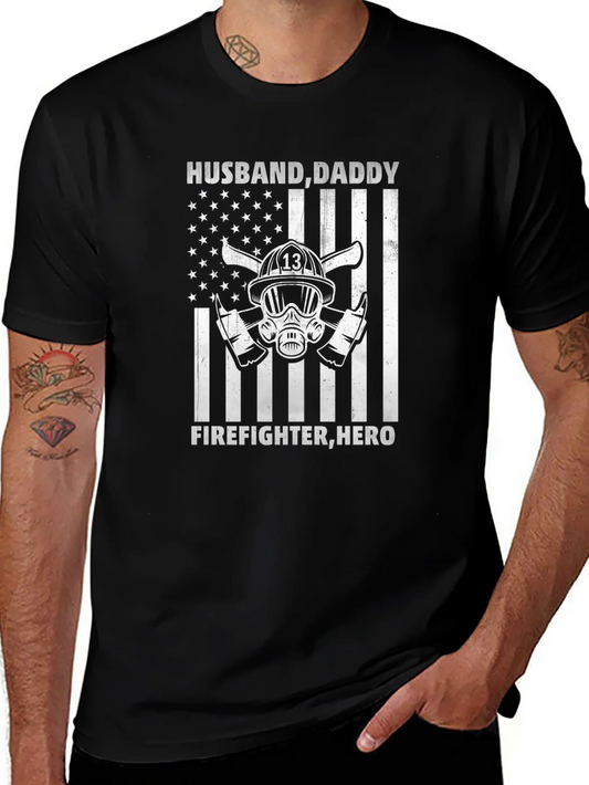 Camiseta Hombre: H¨¦roe Bombero - Pap¨¢ y Esposo