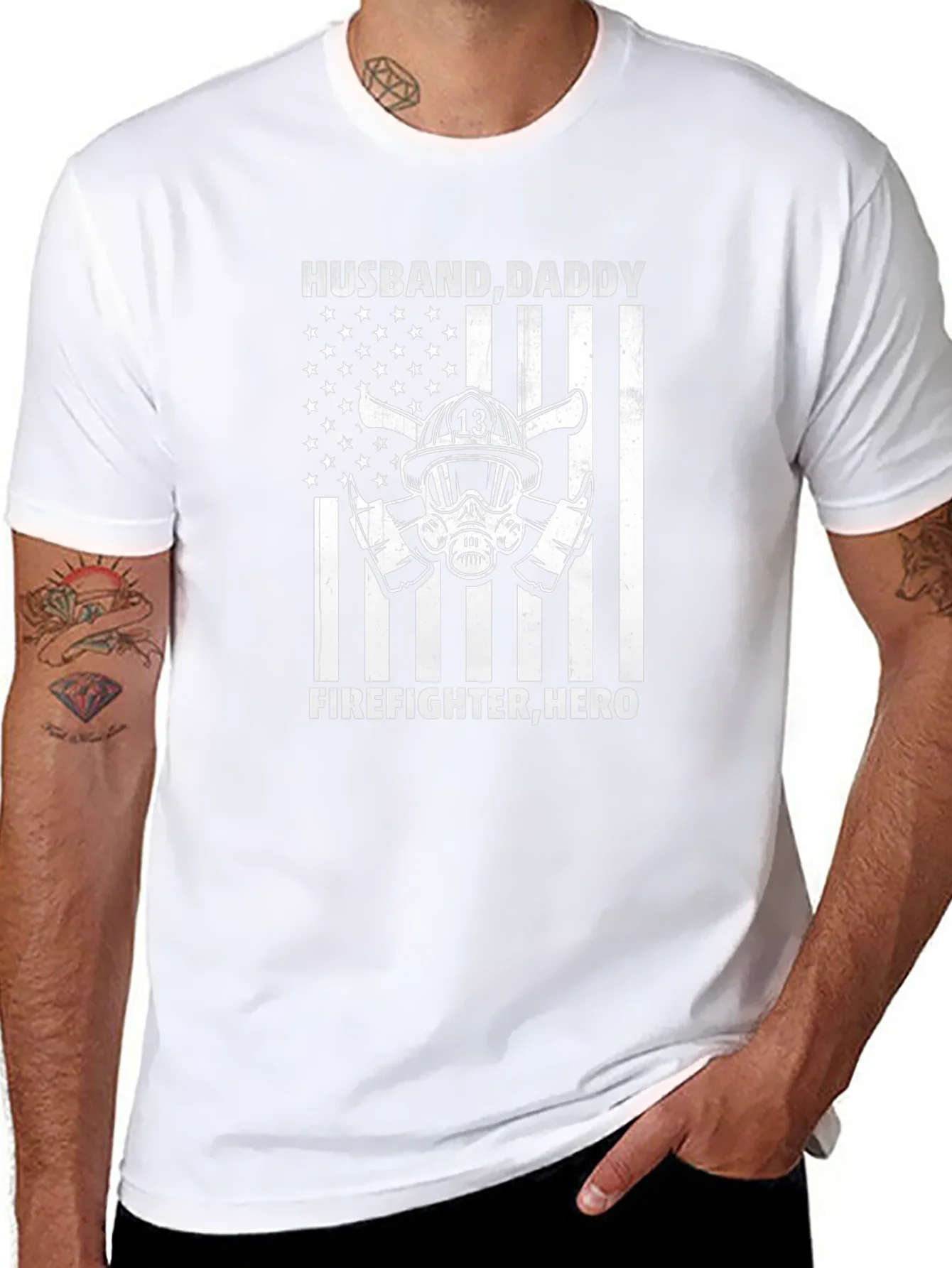 Camiseta Hombre: H¨¦roe Bombero - Pap¨¢ y Esposo