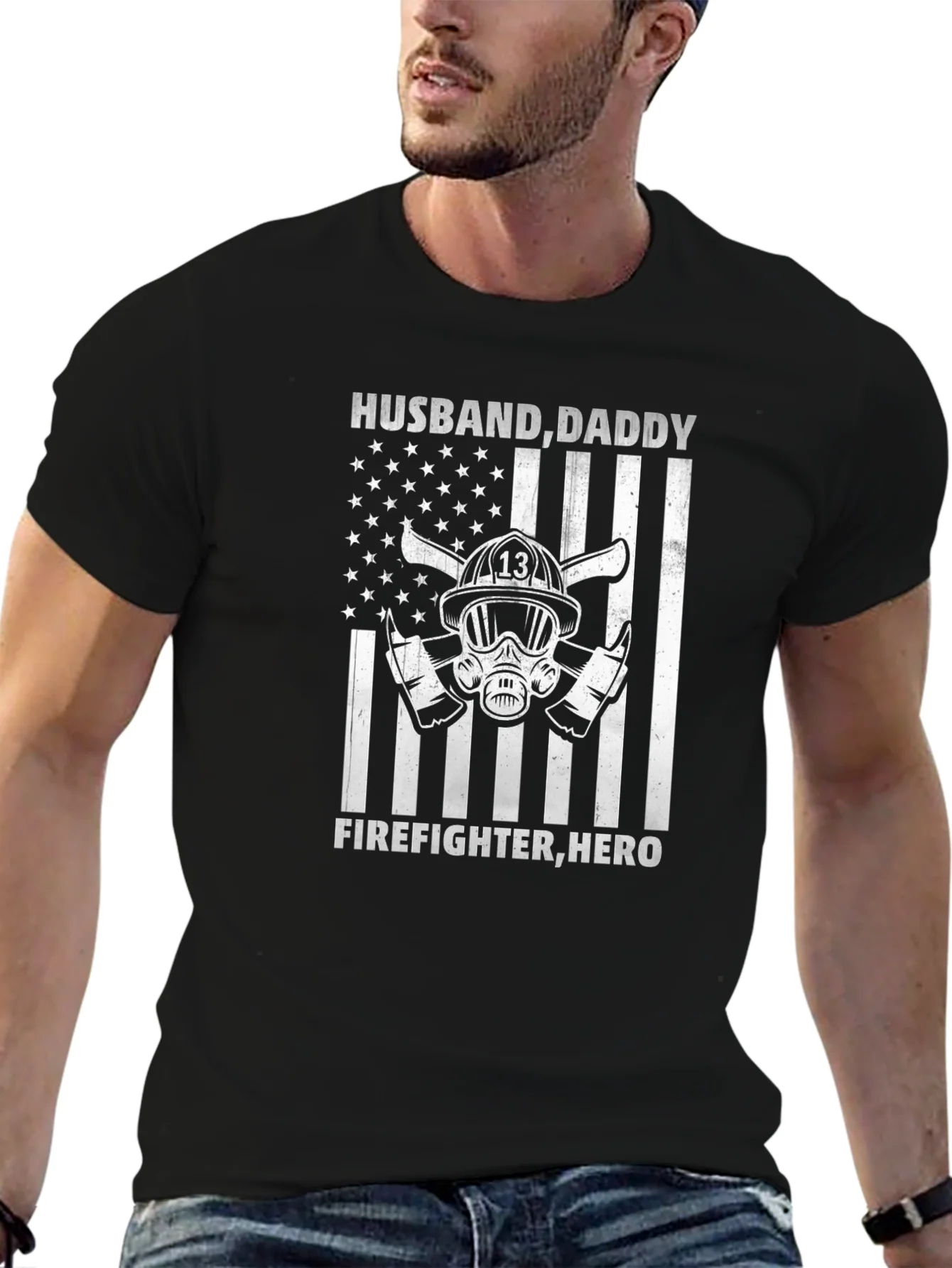 Camiseta Hombre: H¨¦roe Bombero - Pap¨¢ y Esposo