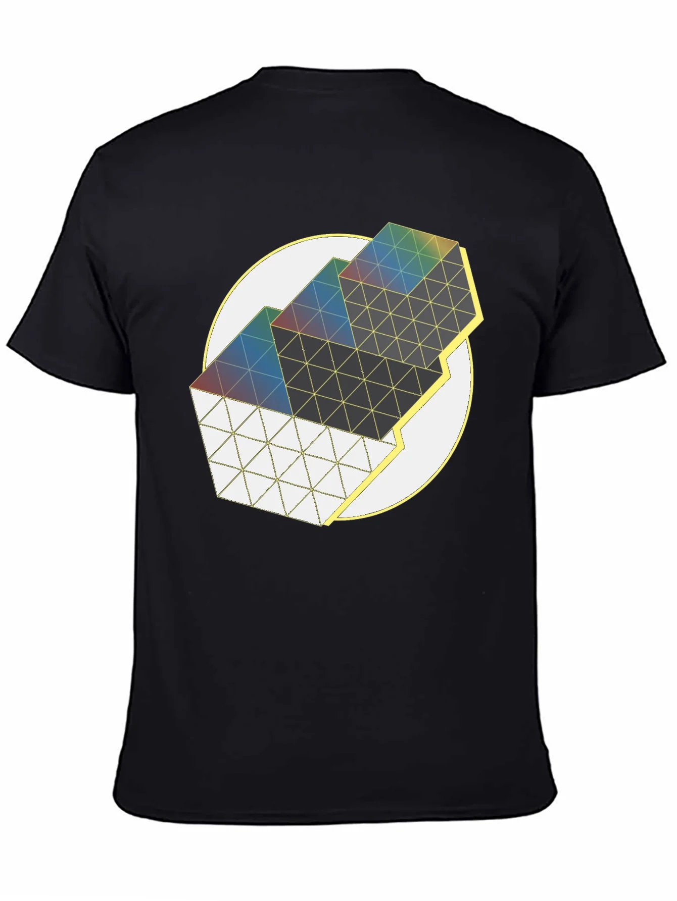 Camiseta Negra Dise?o Geom¨¦trico Abstracto