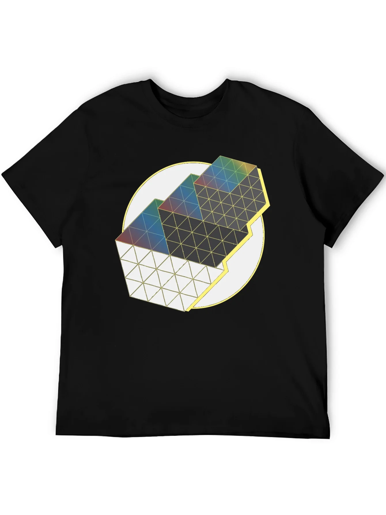 Camiseta Negra Dise?o Geom¨¦trico Abstracto