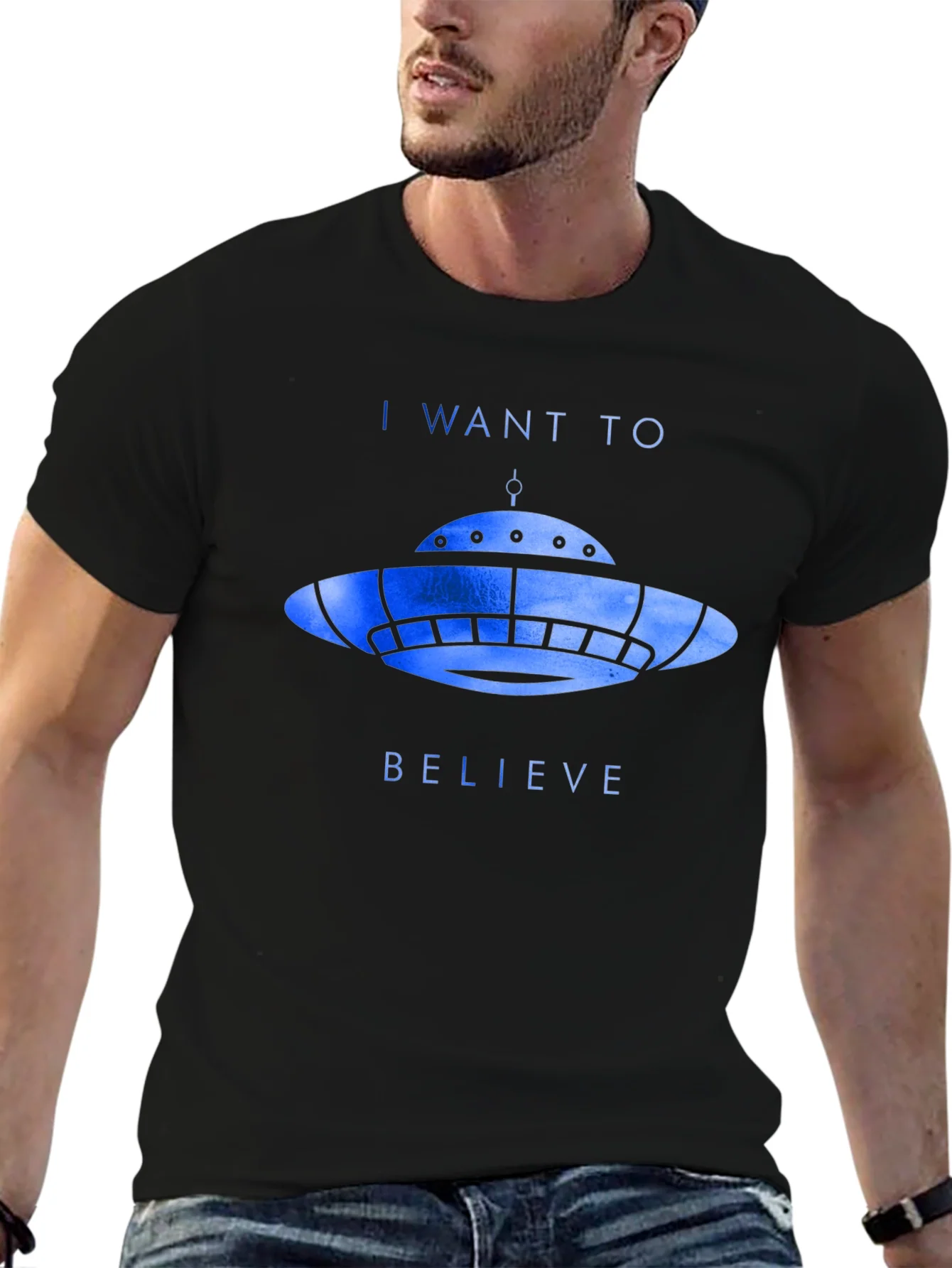 Camiseta Negra OVNI: I Want to Believe