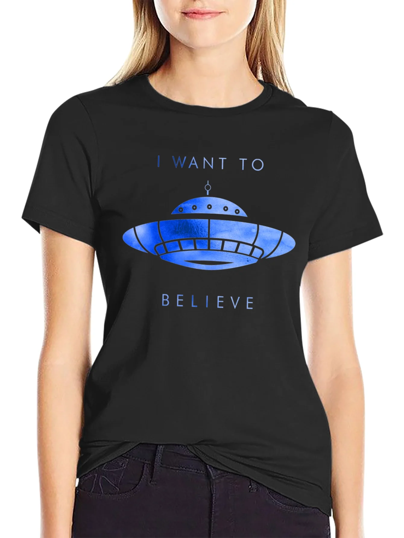 Camiseta Negra OVNI: I Want to Believe