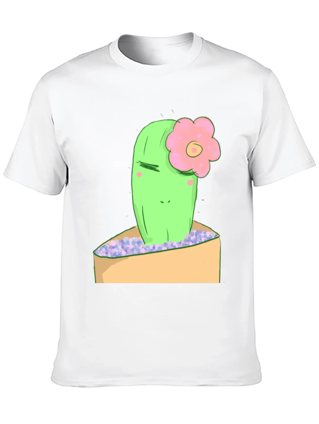 Camiseta Negra con Dise?o de Cactus Tierno