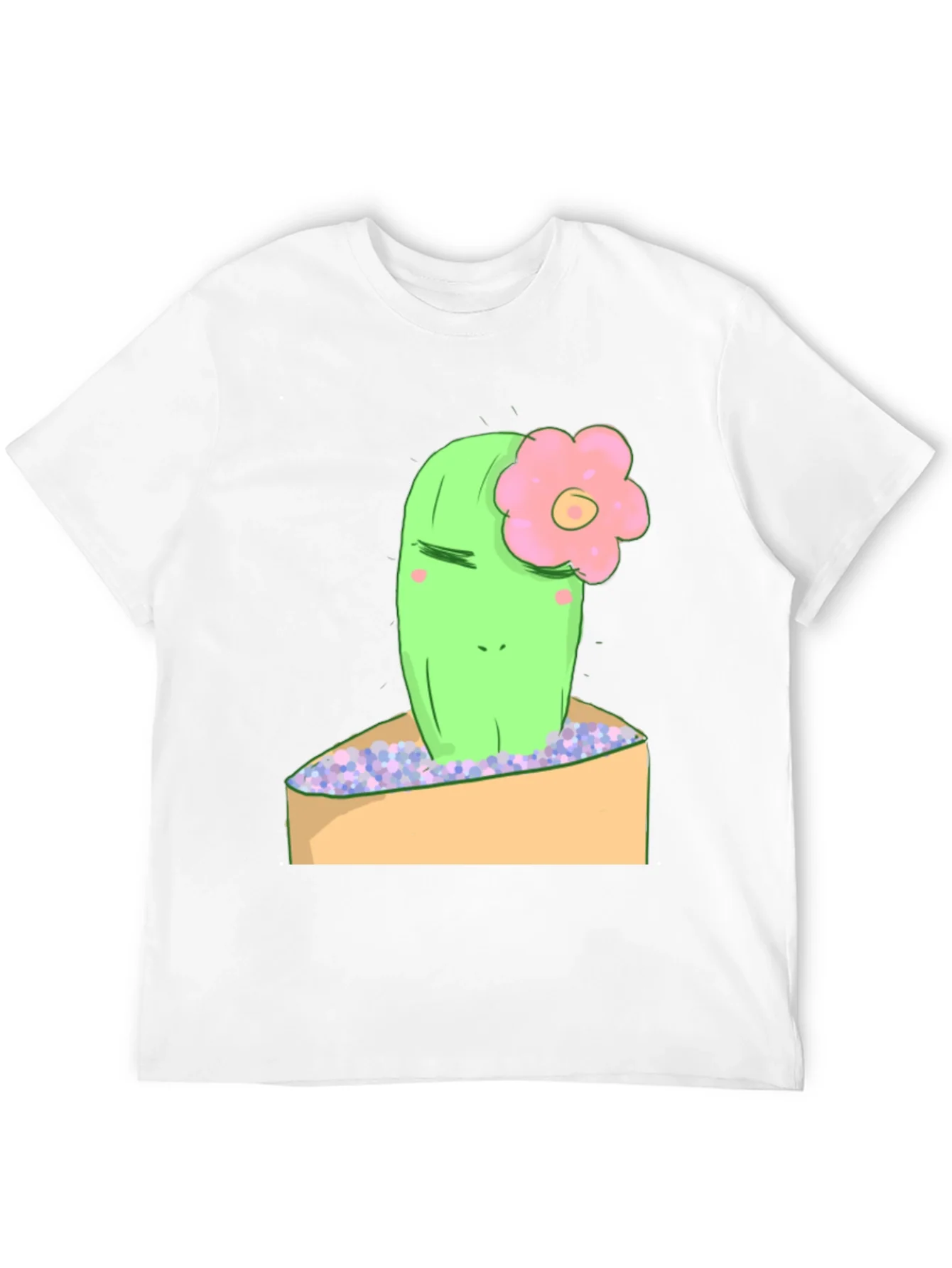 Camiseta Negra con Dise?o de Cactus Tierno