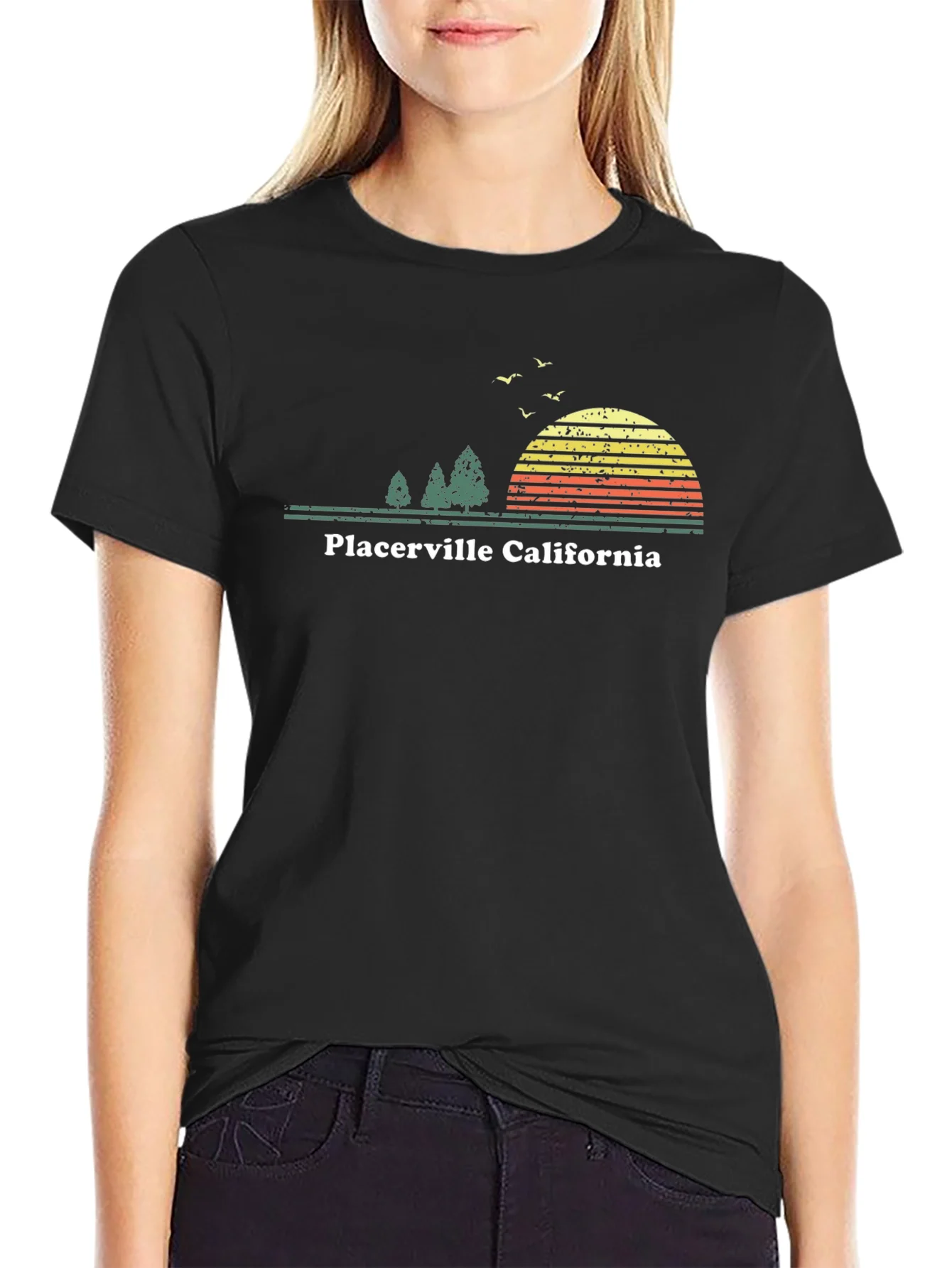 Camiseta Negra Retro Placer. California