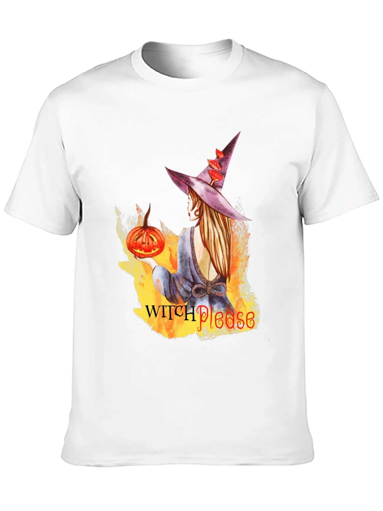 Camiseta Negra con Dise?o de Bruja Halloween