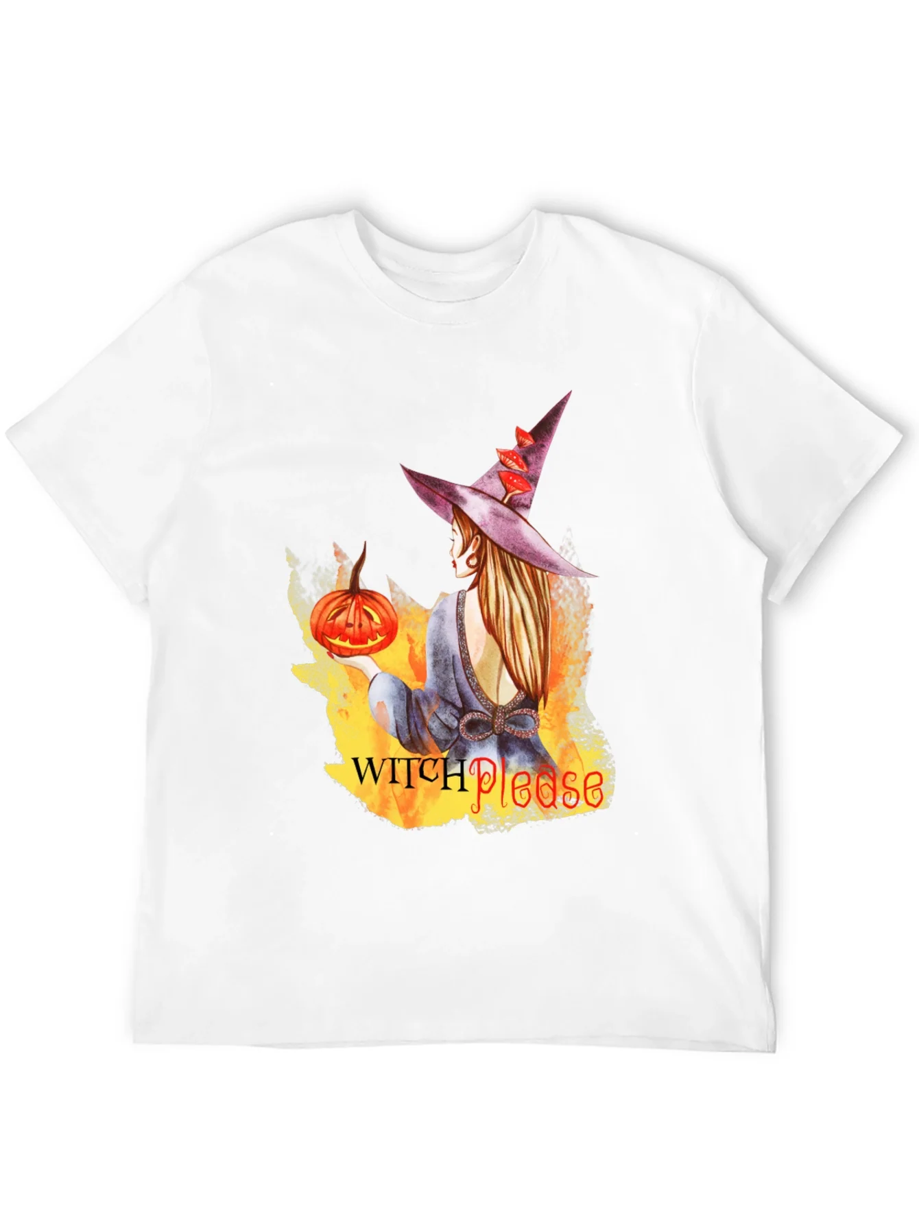 Camiseta Negra con Dise?o de Bruja Halloween