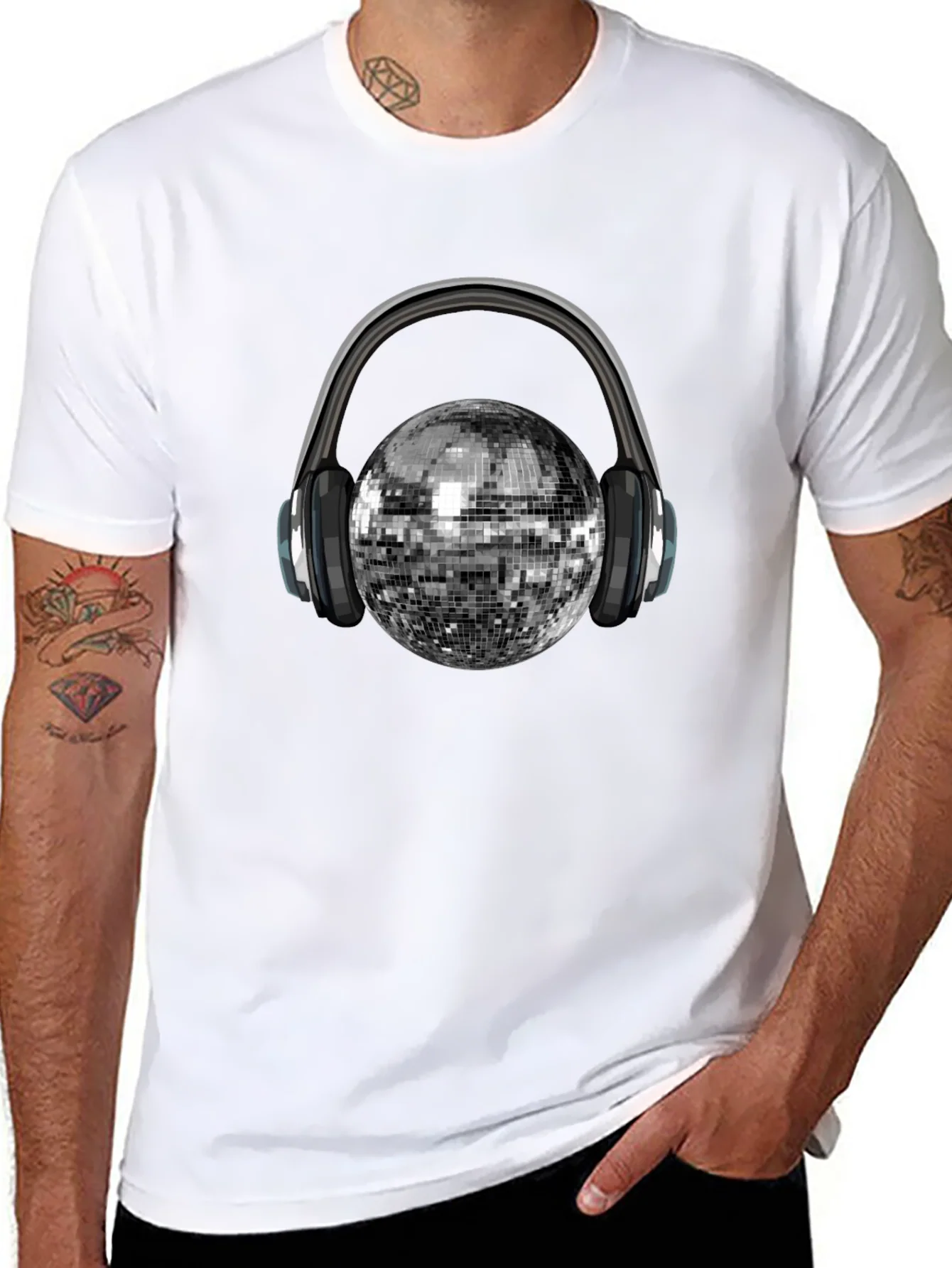 Rebbecca Disco Ball Headphones Graphic Tee - Party Ready!
