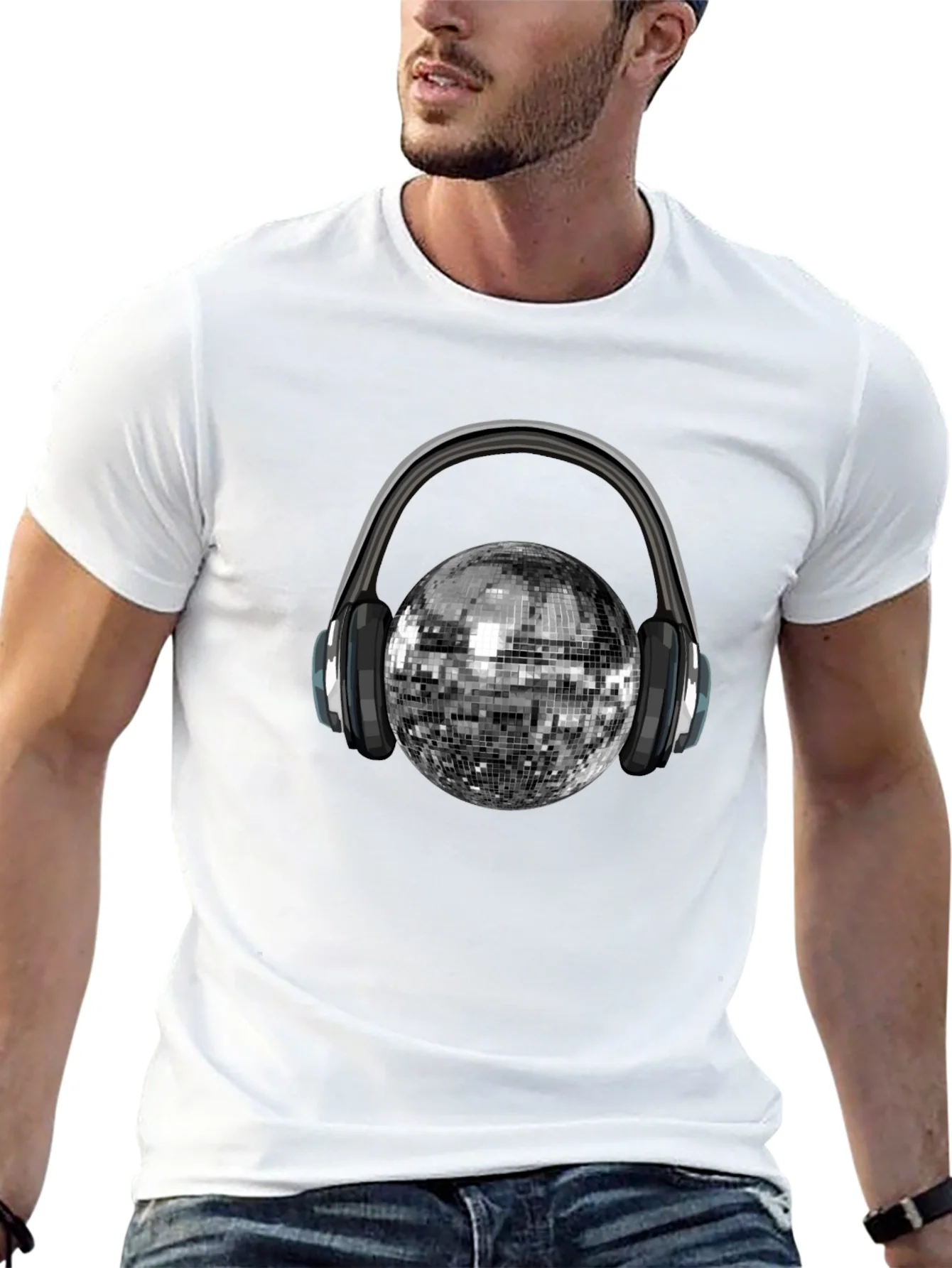 Rebbecca Disco Ball Headphones Graphic Tee - Party Ready!