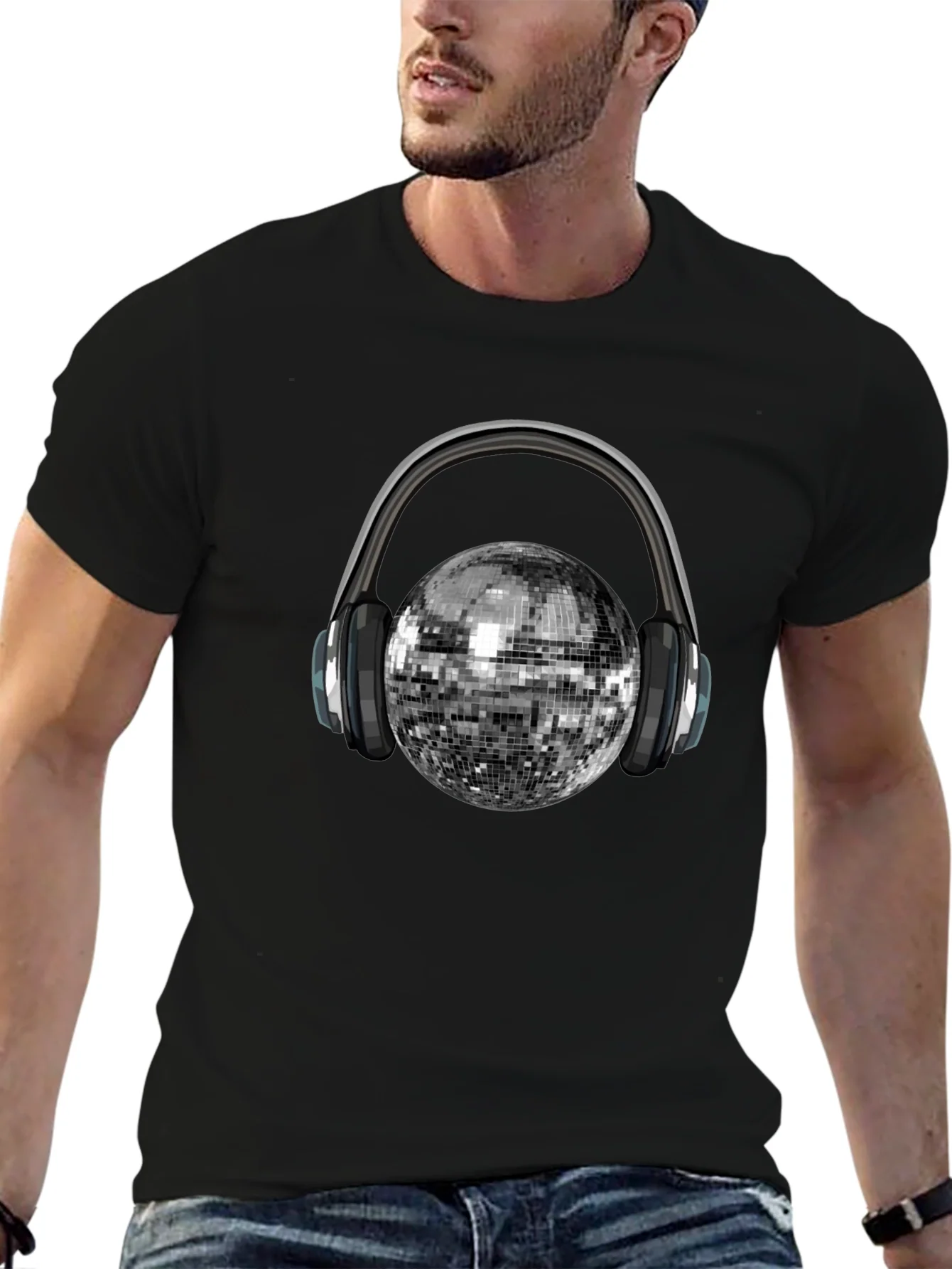 Rebbecca Disco Ball Headphones Graphic Tee - Party Ready!