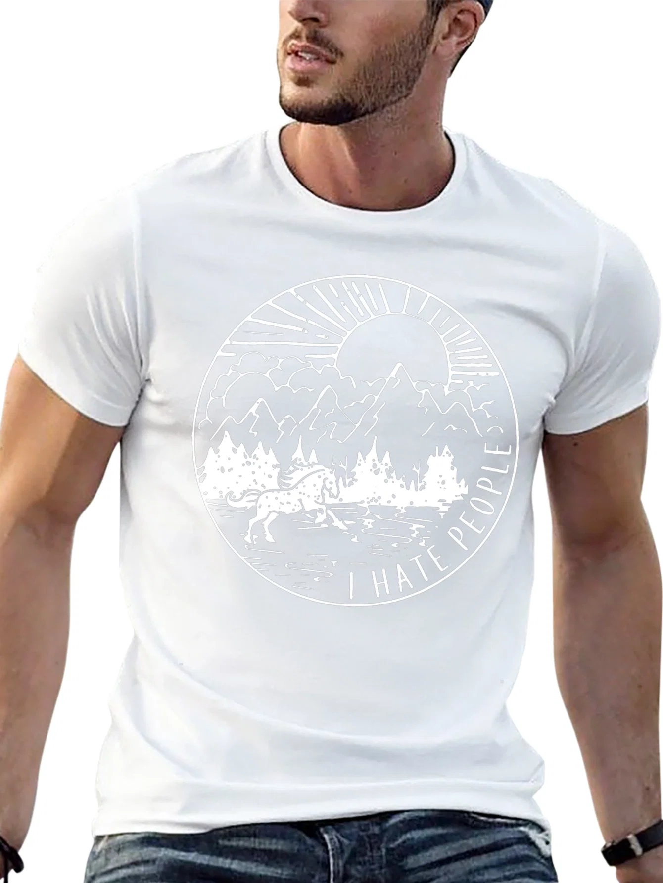 Rebbecca I Hate People Horse T-Shirt