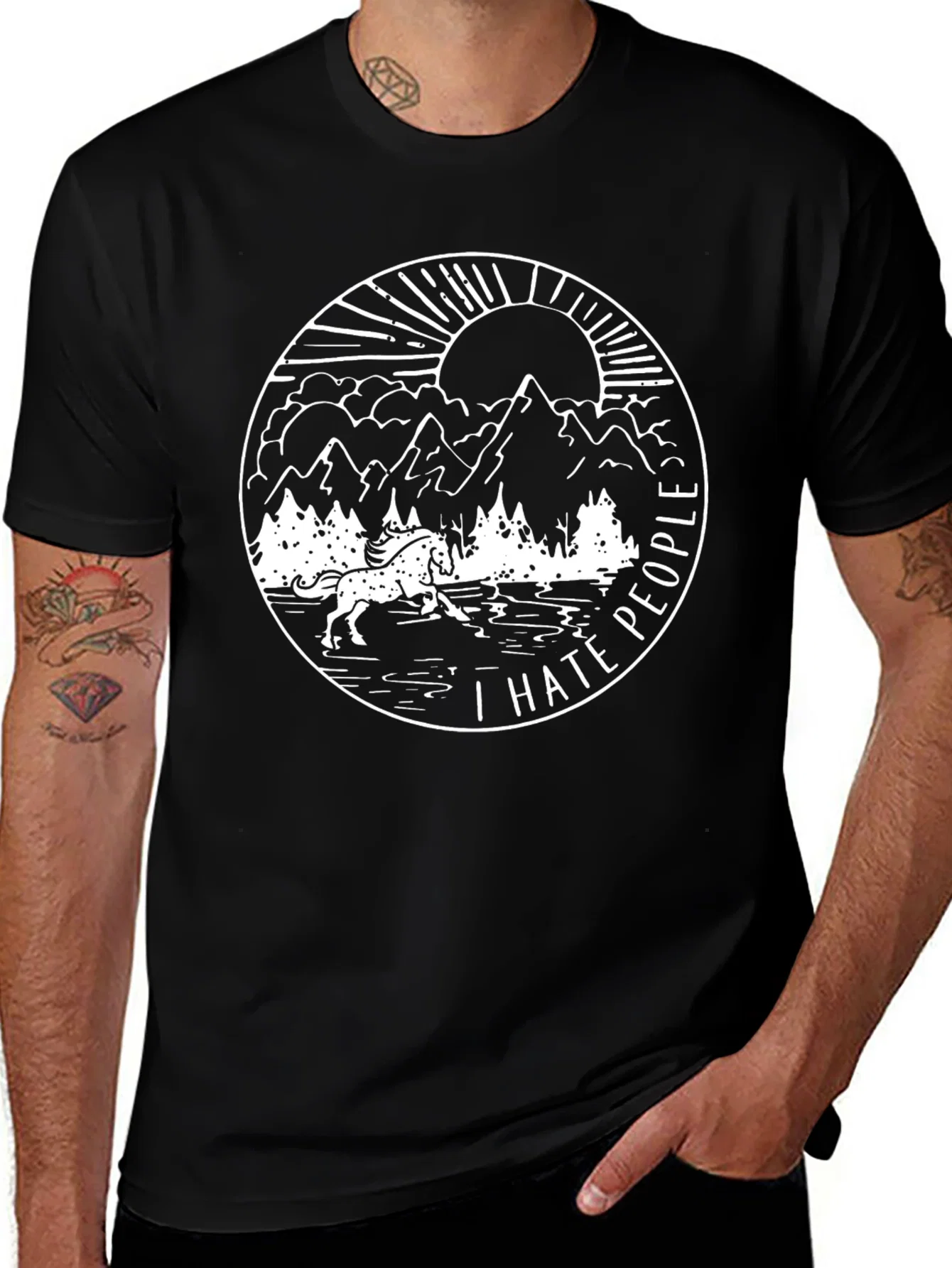 Rebbecca I Hate People Horse T-Shirt