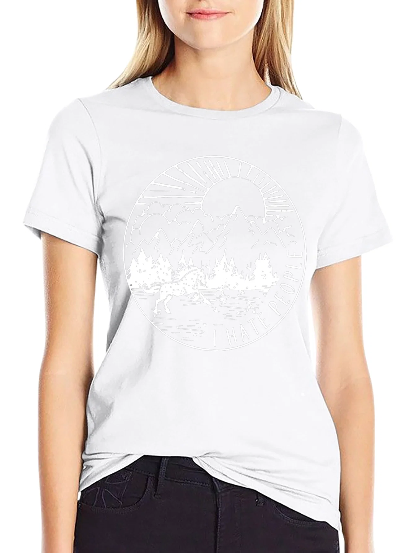 Rebbecca I Hate People Horse T-Shirt