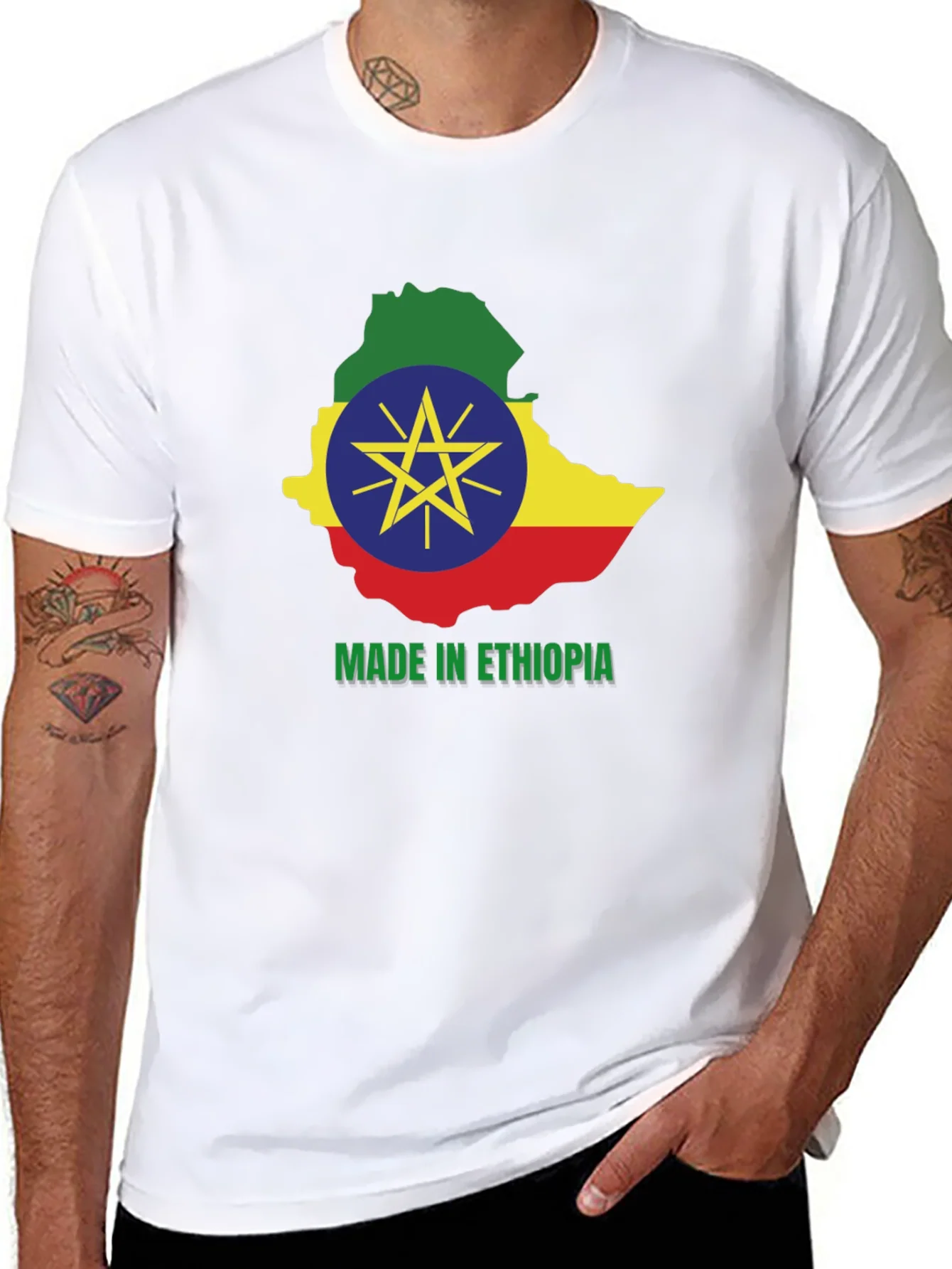 Camiseta Etiop¨ªa Mapa Bandera