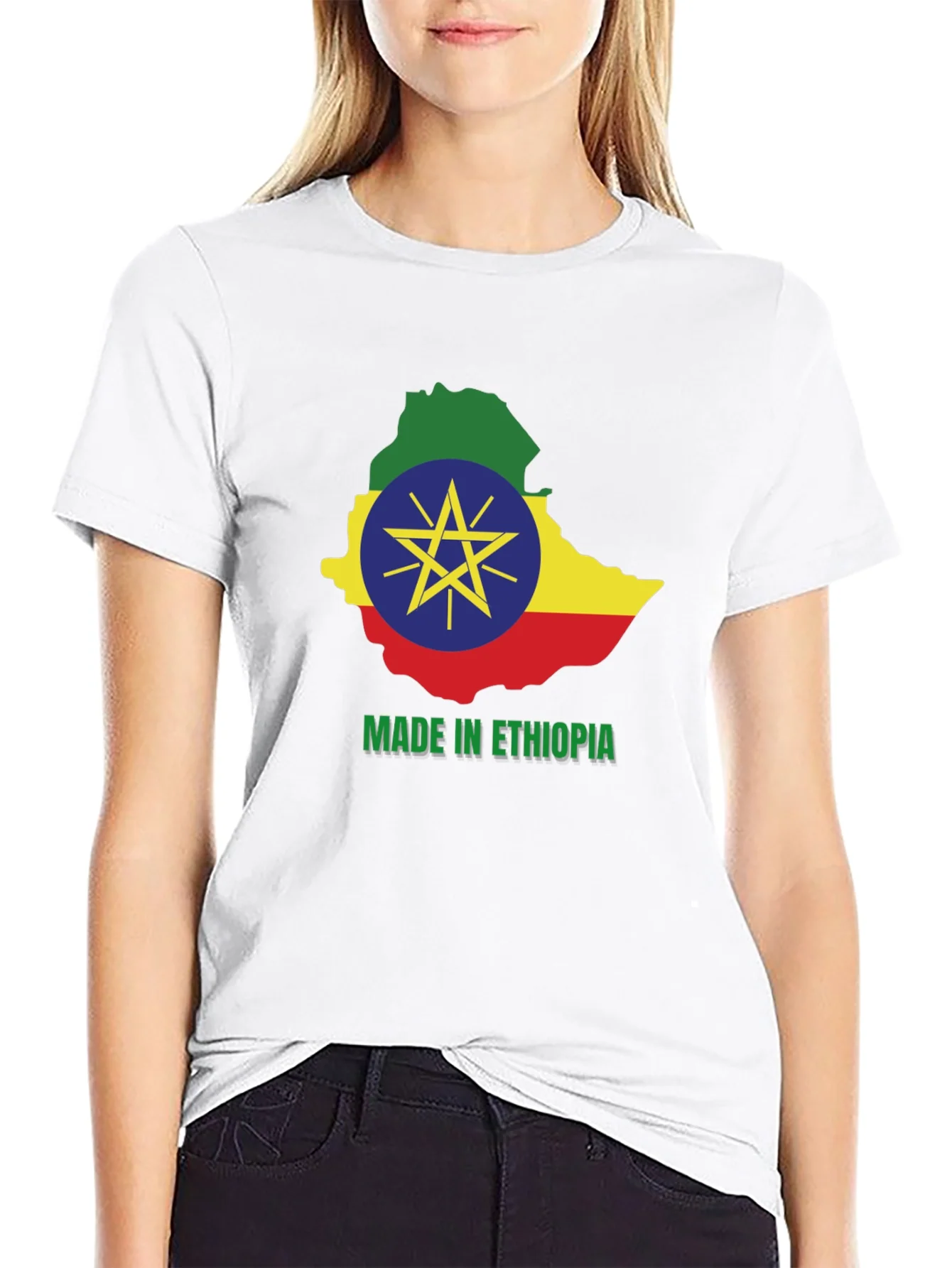 Camiseta Etiop¨ªa Mapa Bandera