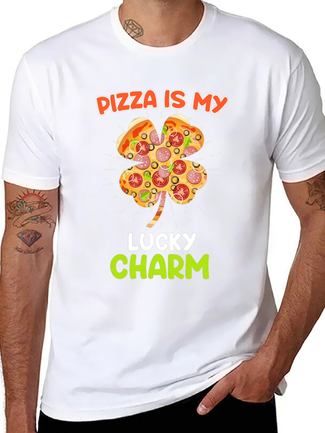 Rebbecca Pizza Lucky Charm St. Patricks Day Graphic Tee