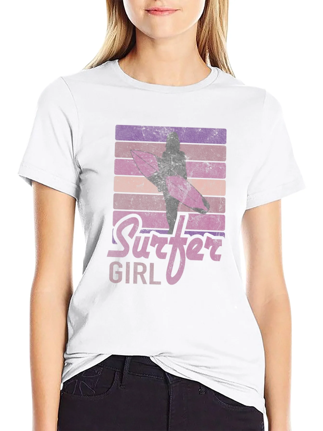 Camiseta Gr¨¢fica Surfer Girl Retro