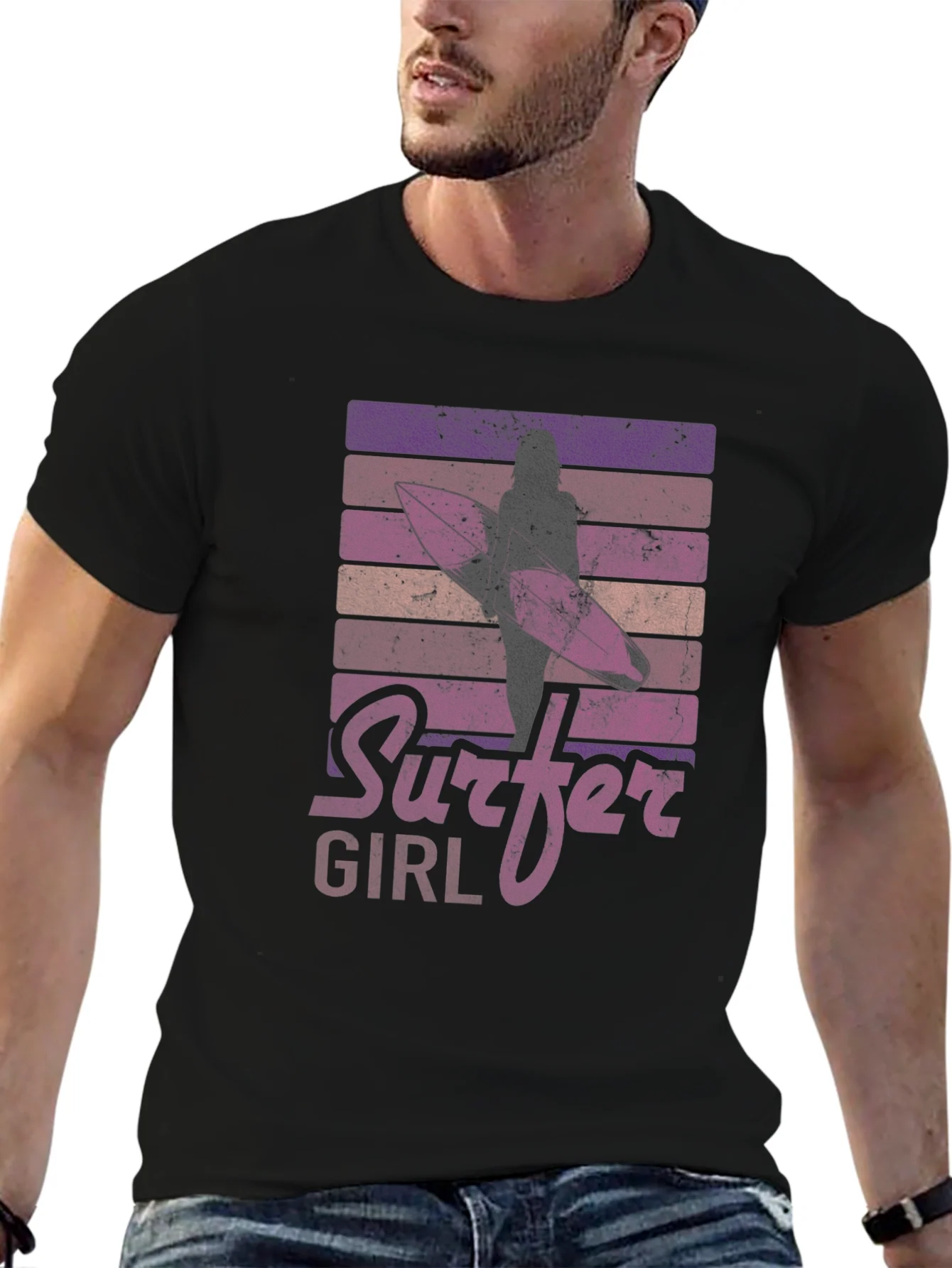 Camiseta Gr¨¢fica Surfer Girl Retro