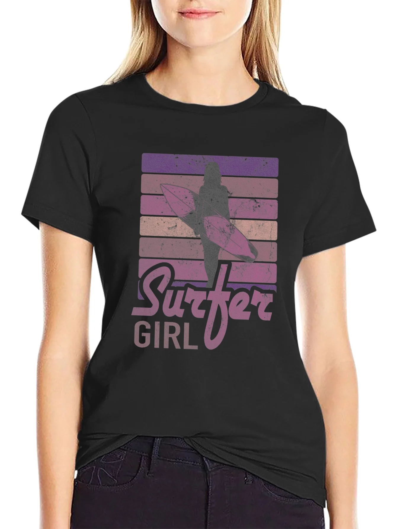 Camiseta Gr¨¢fica Surfer Girl Retro