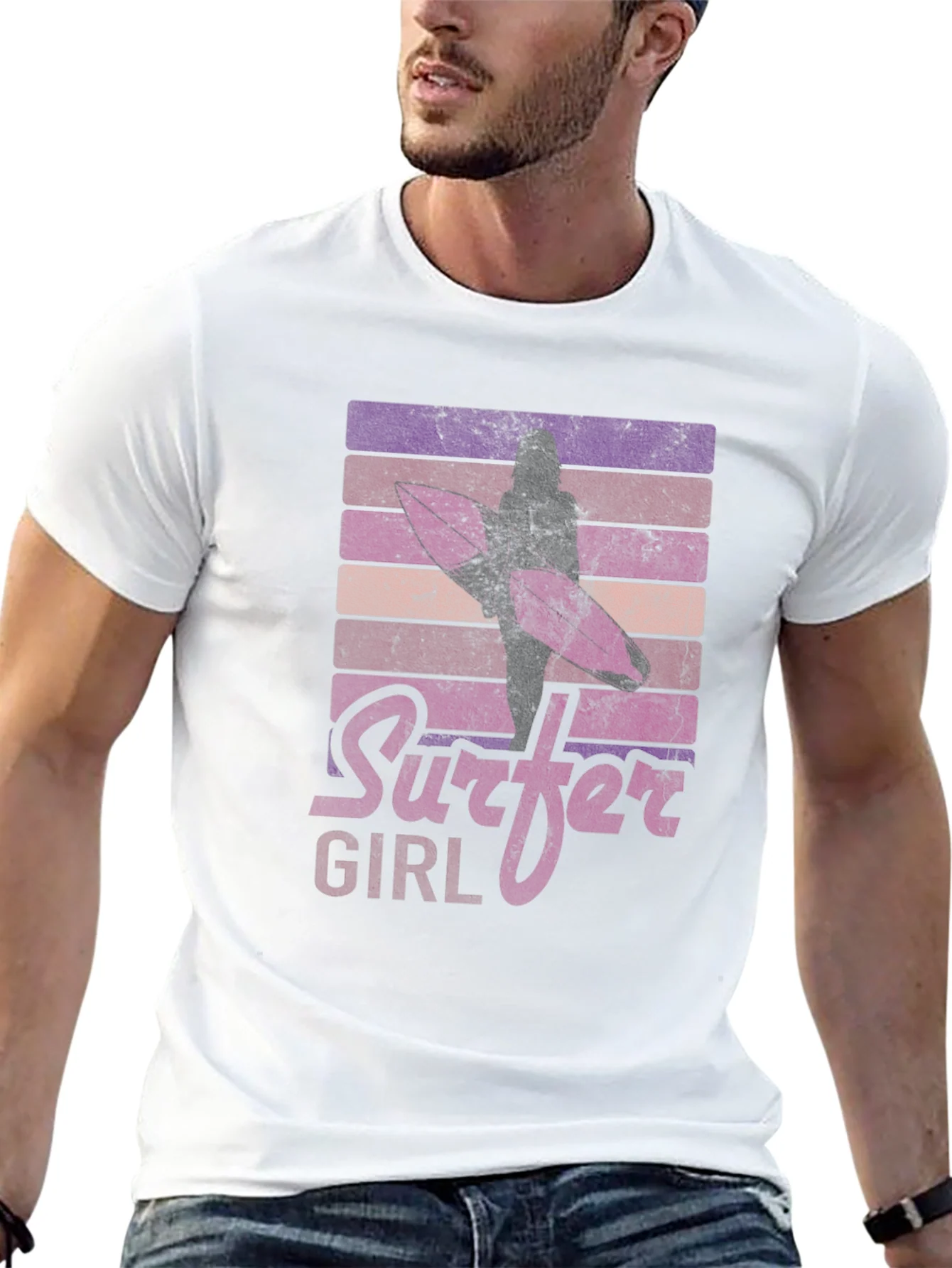 Camiseta Gr¨¢fica Surfer Girl Retro