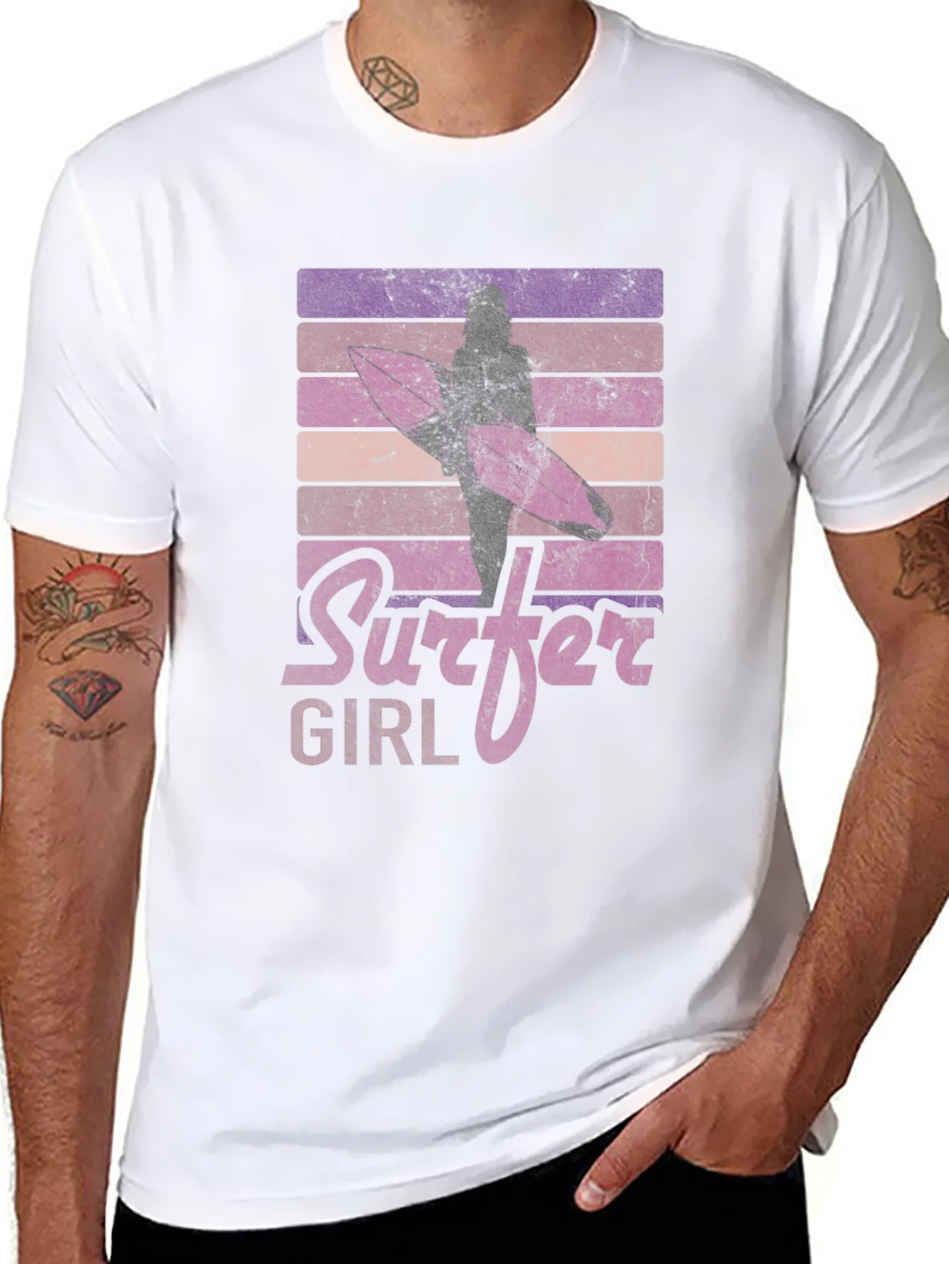 Camiseta Gr¨¢fica Surfer Girl Retro