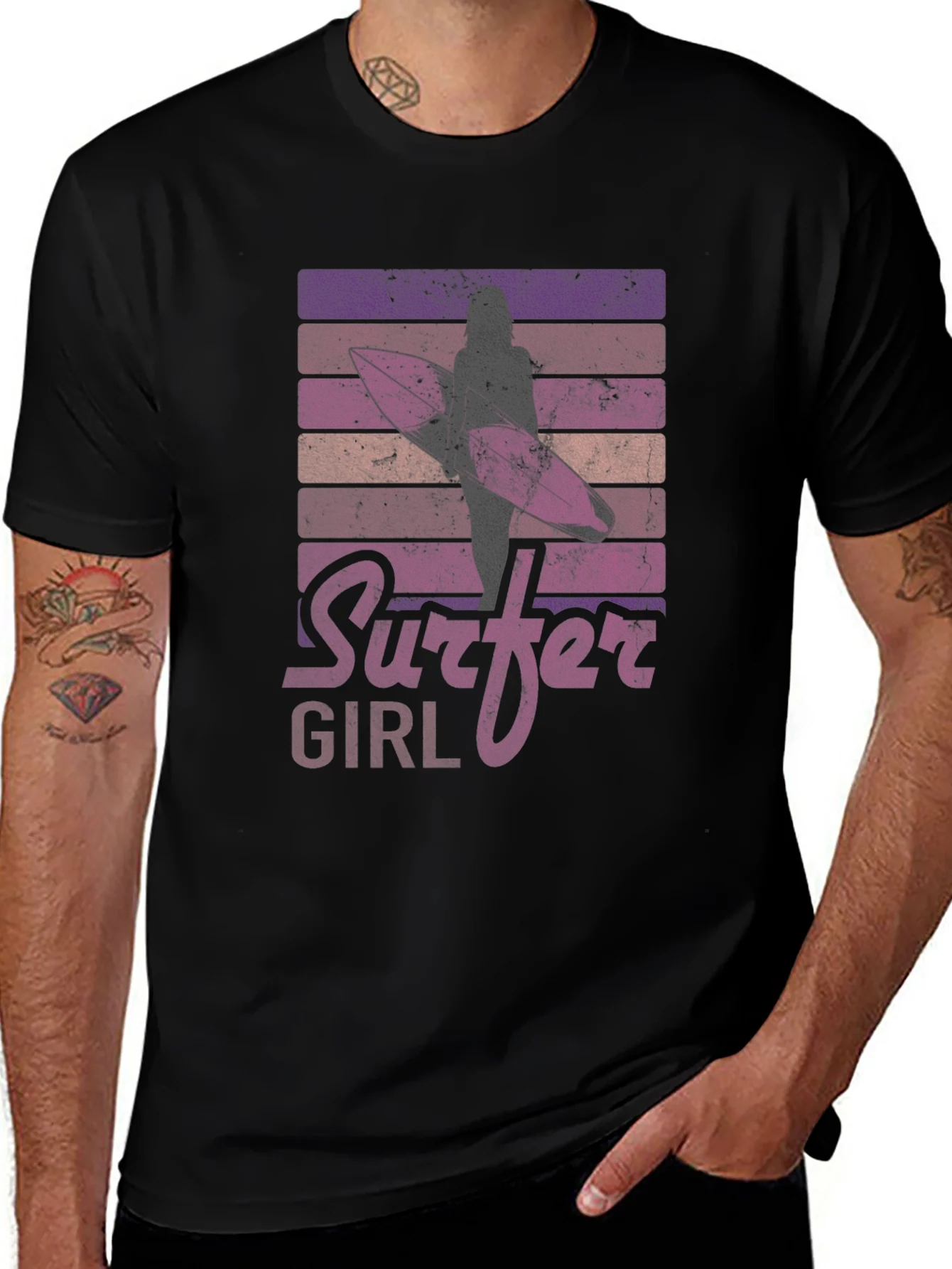 Camiseta Gr¨¢fica Surfer Girl Retro