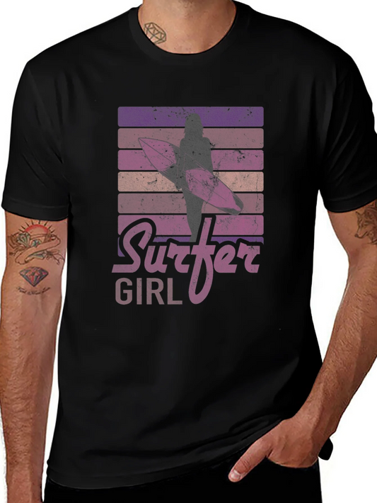Camiseta Gr¨¢fica Surfer Girl Retro