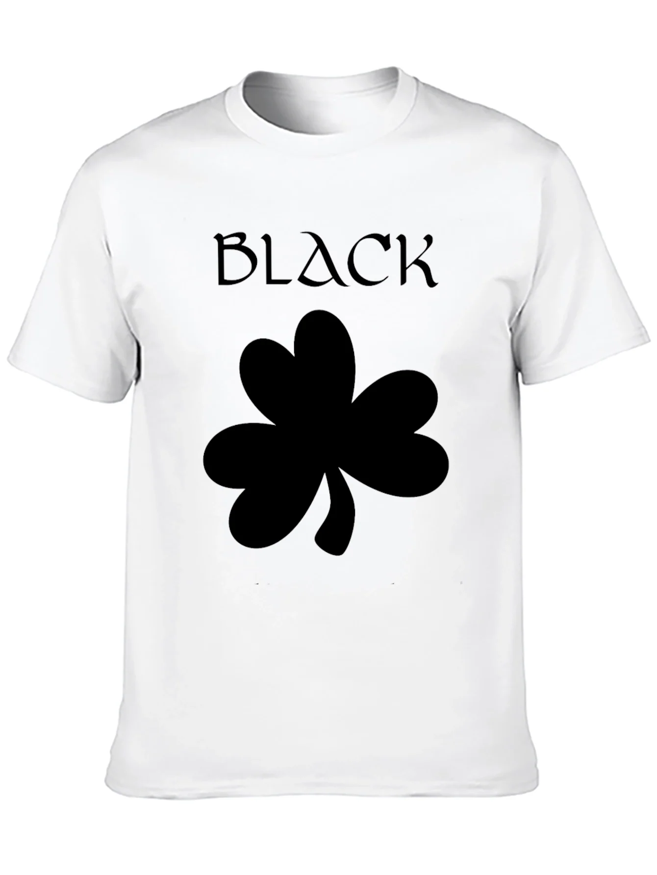 Camiseta Negra con Tr¨¦bol y Texto BLACK