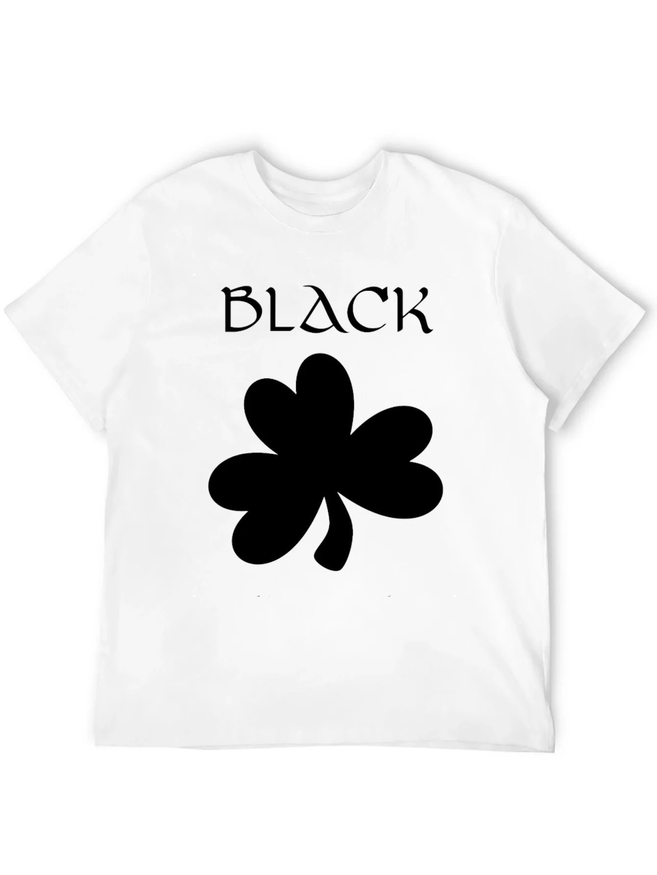 Camiseta Negra con Tr¨¦bol y Texto BLACK