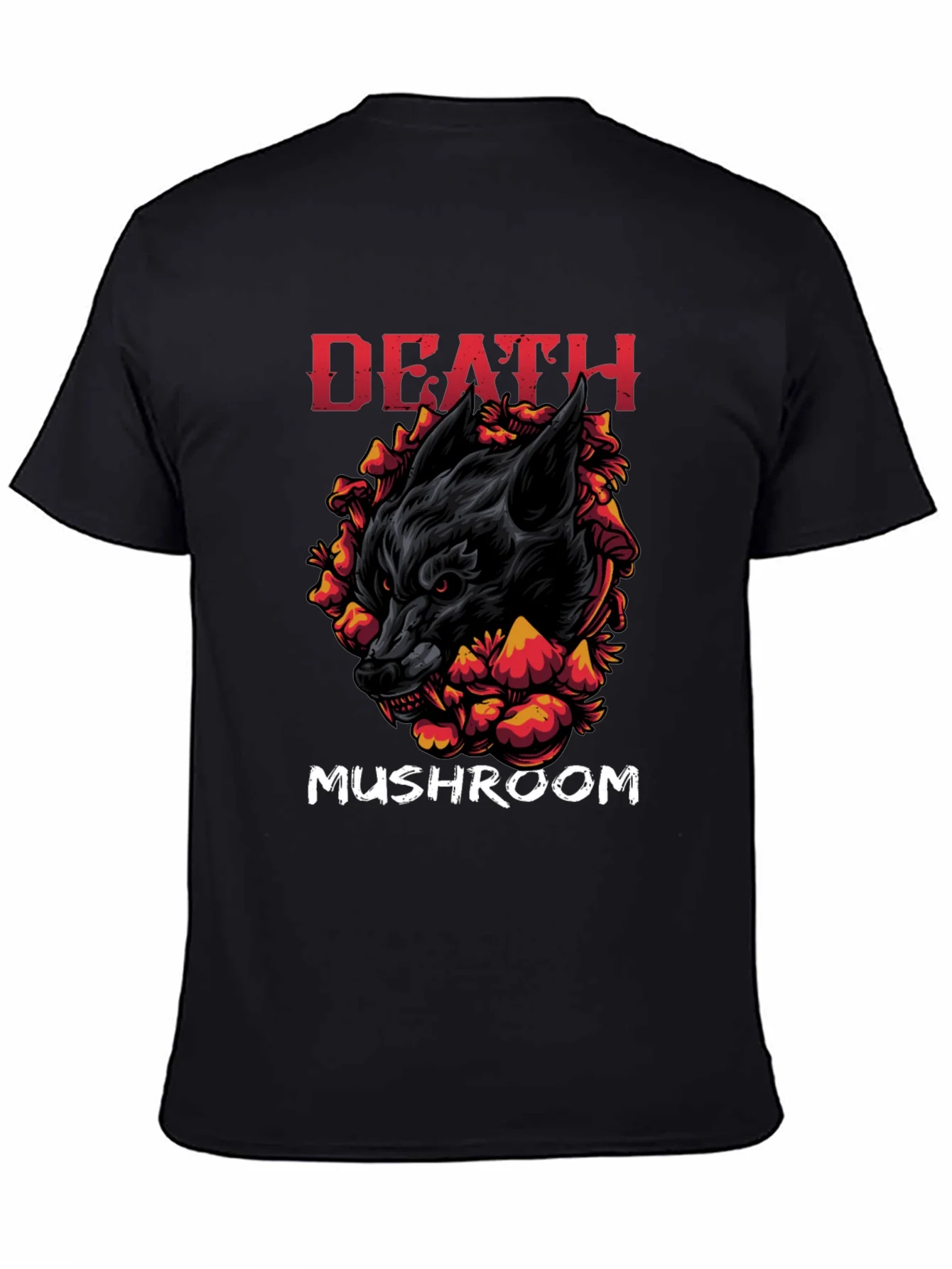 Camiseta Negra: Lobo Setas y la Muerte