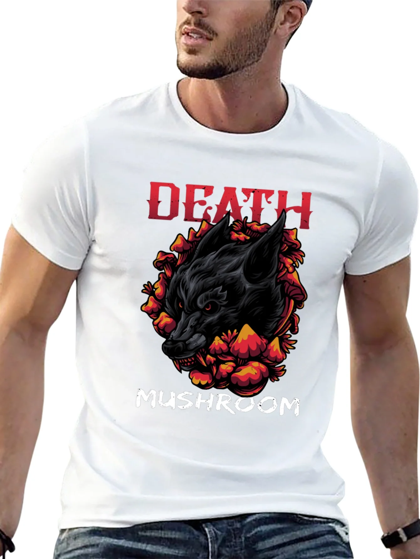 Camiseta Negra: Lobo Setas y la Muerte