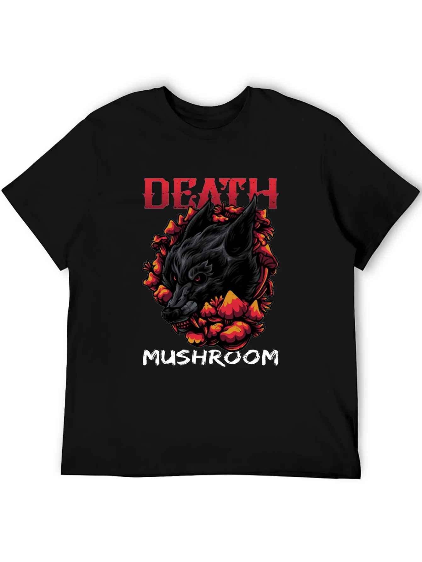 Camiseta Negra: Lobo Setas y la Muerte