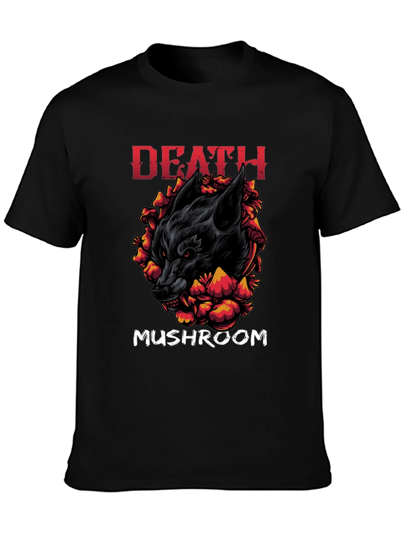Camiseta Negra: Lobo Setas y la Muerte